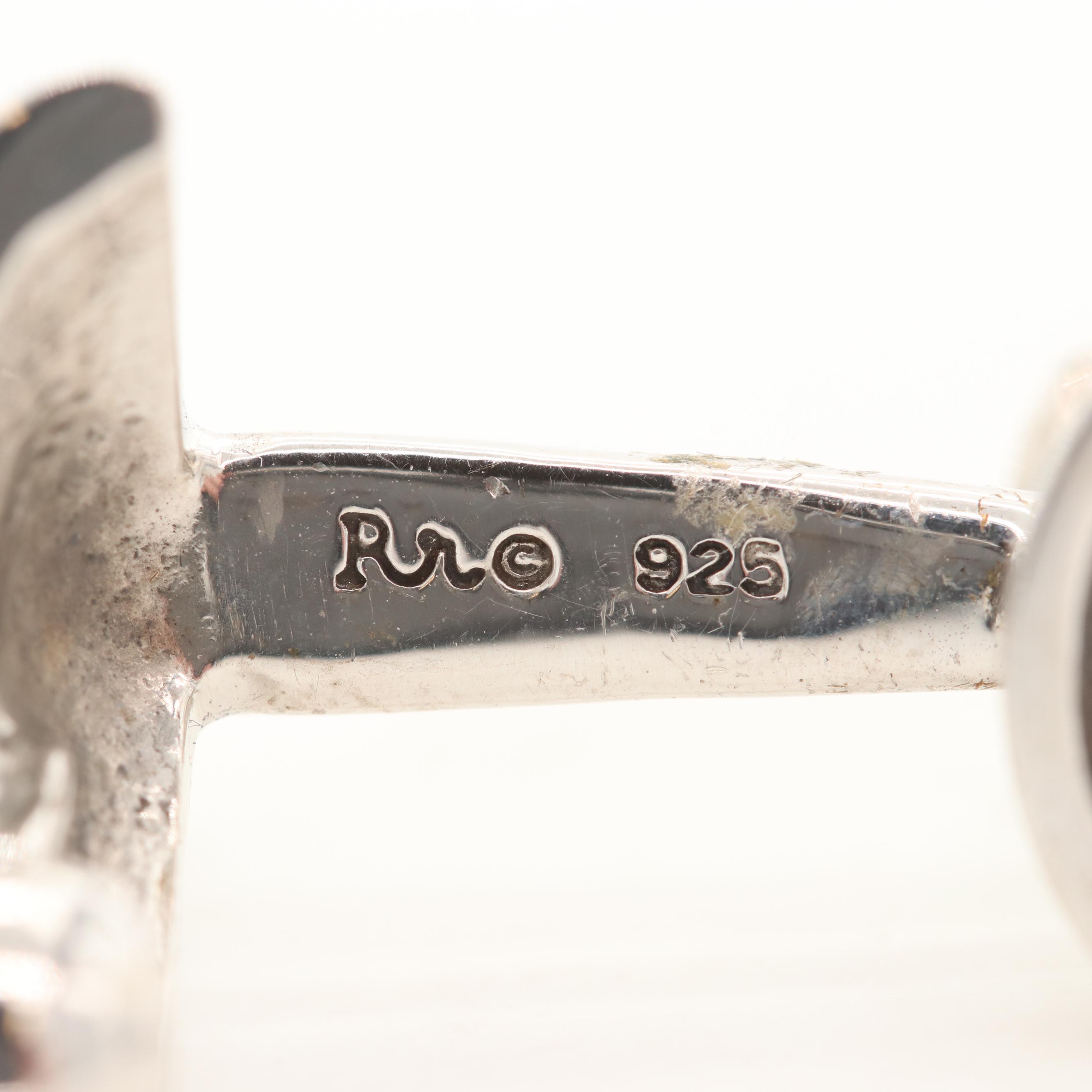 Robin Rotenier Sterling Silver Martini Glass Motif Cufflinks