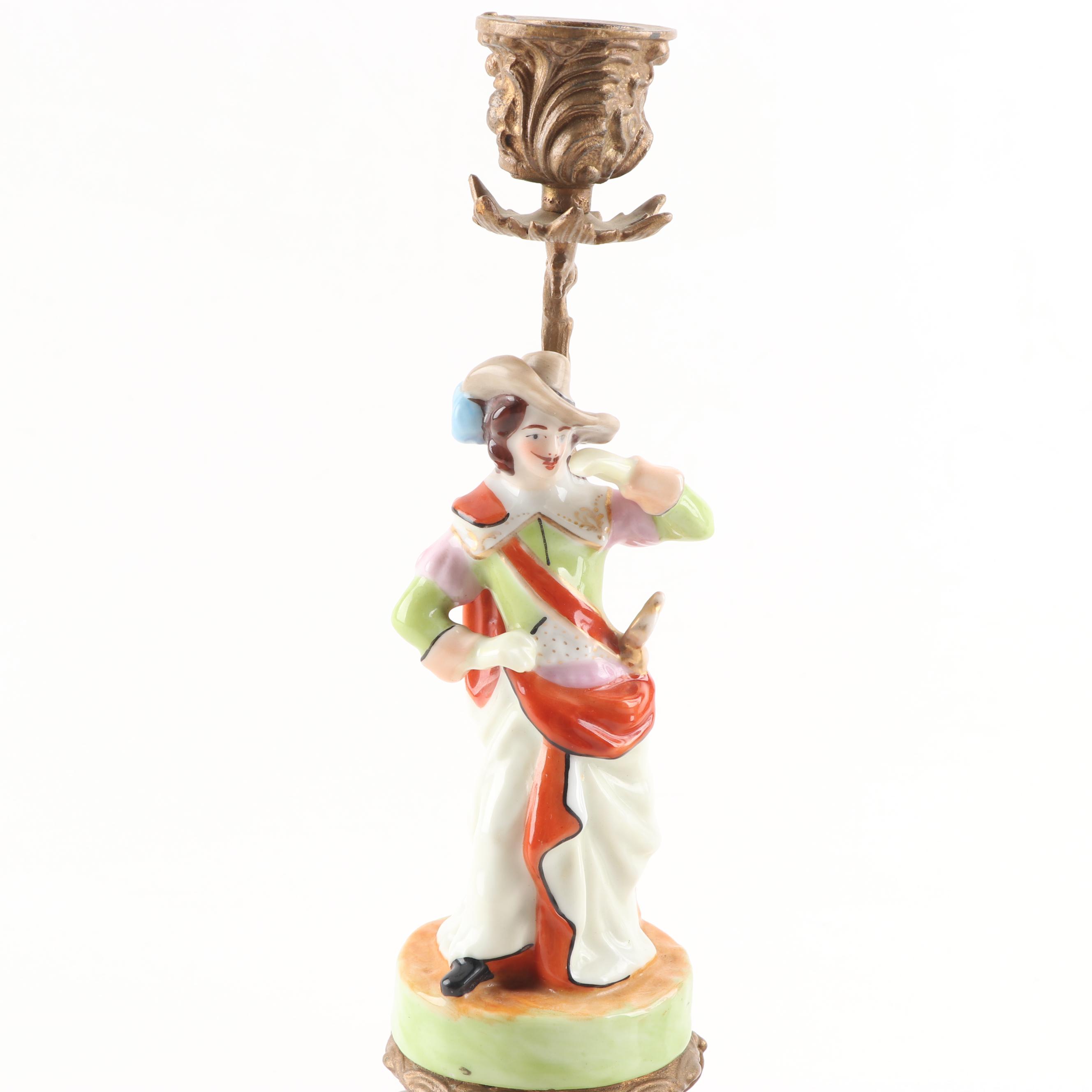Vintage Porcelain Figurine Candle Holders