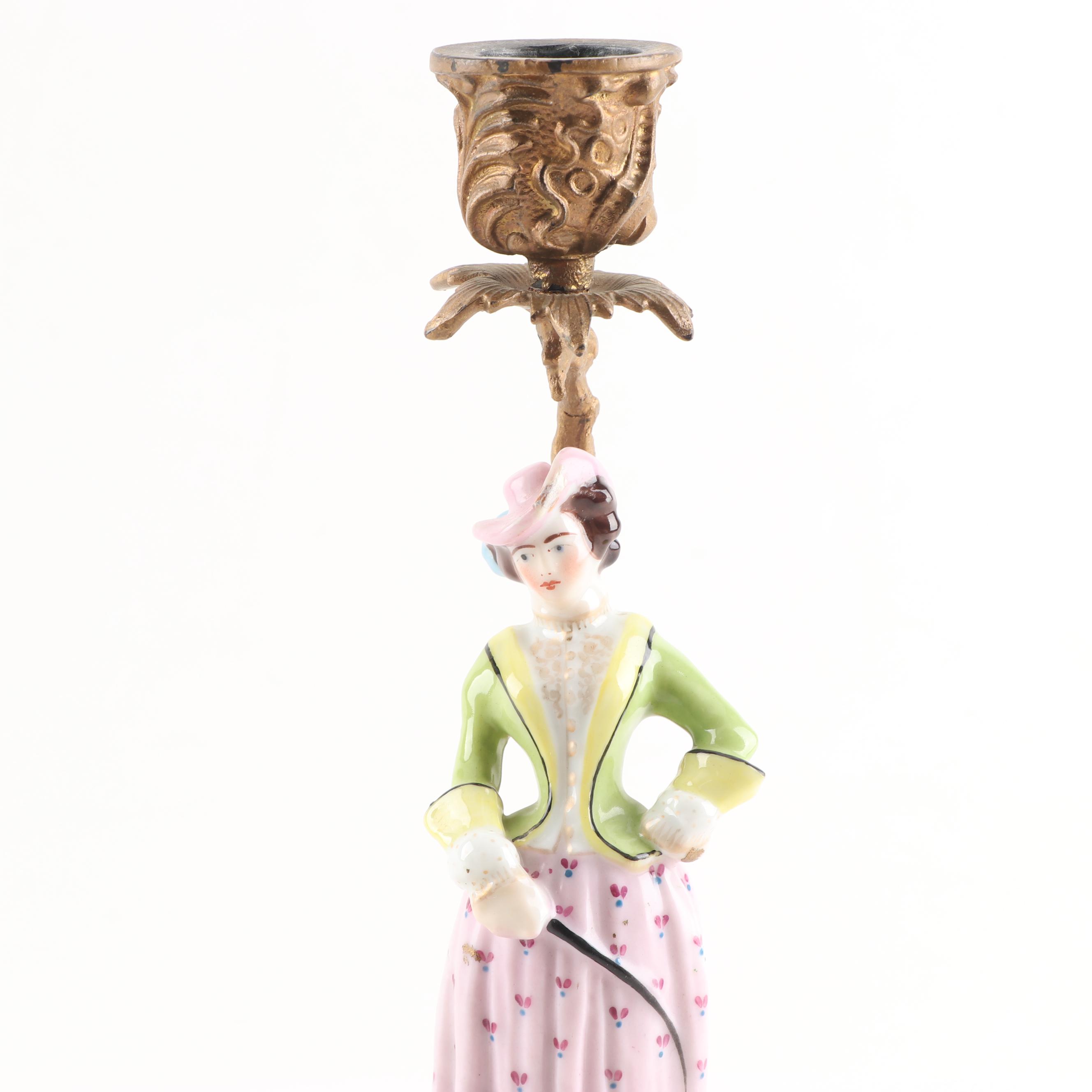 Vintage Porcelain Figurine Candle Holders
