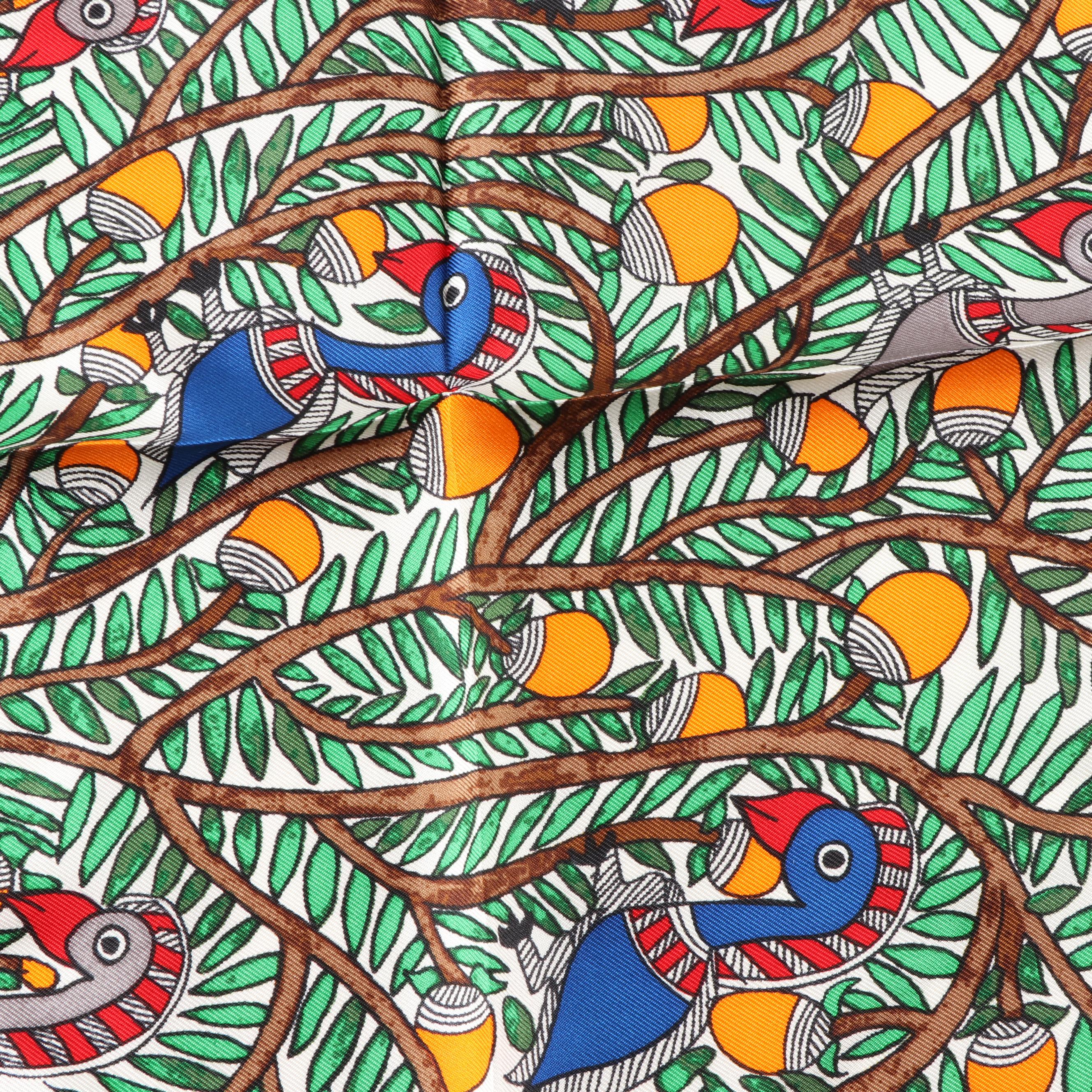 Tory Burch Court Green Something Wild Silk Neckerchief