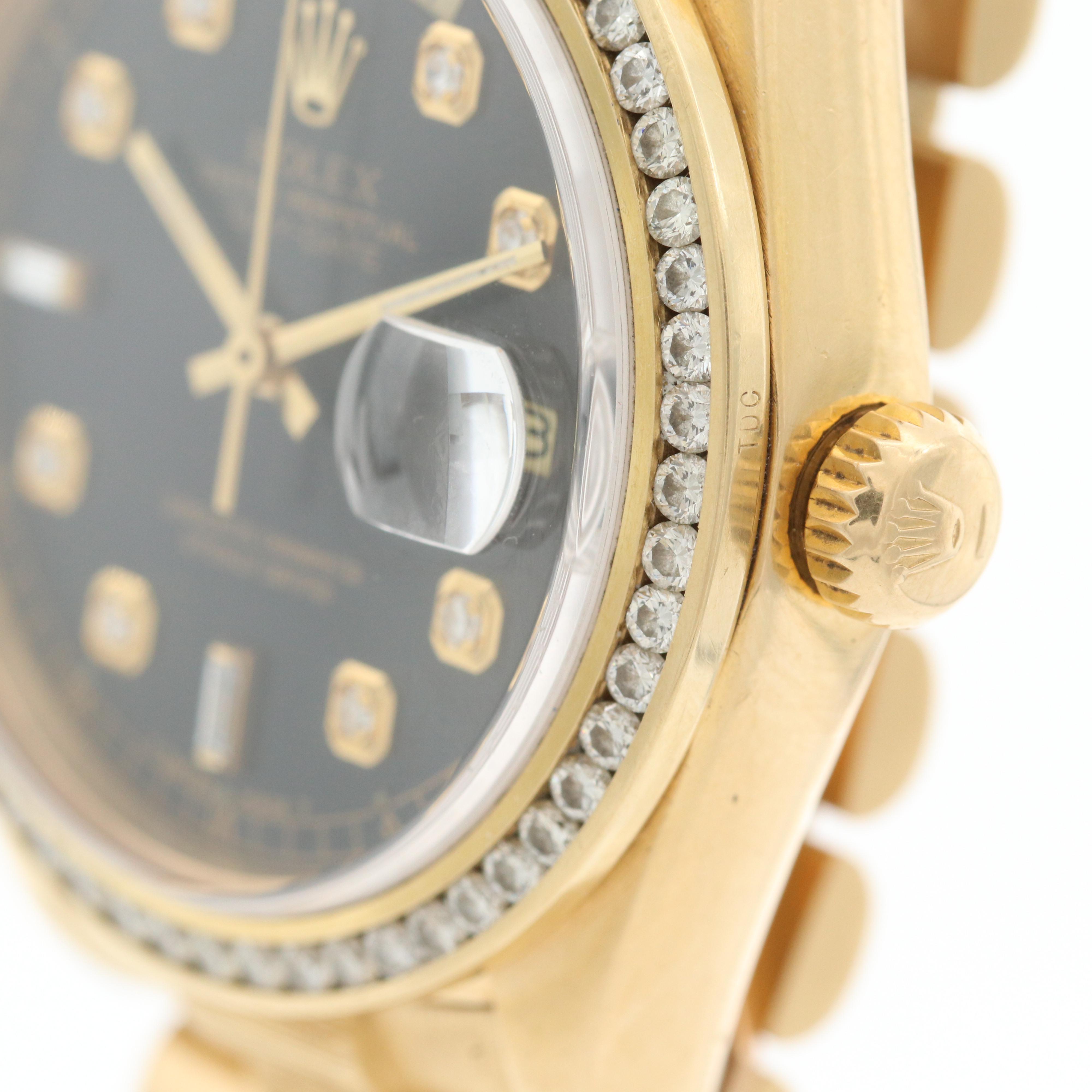 Vintage Rolex Day-Date 18K Gold and 1.85 CTW Diamond Watch,1979