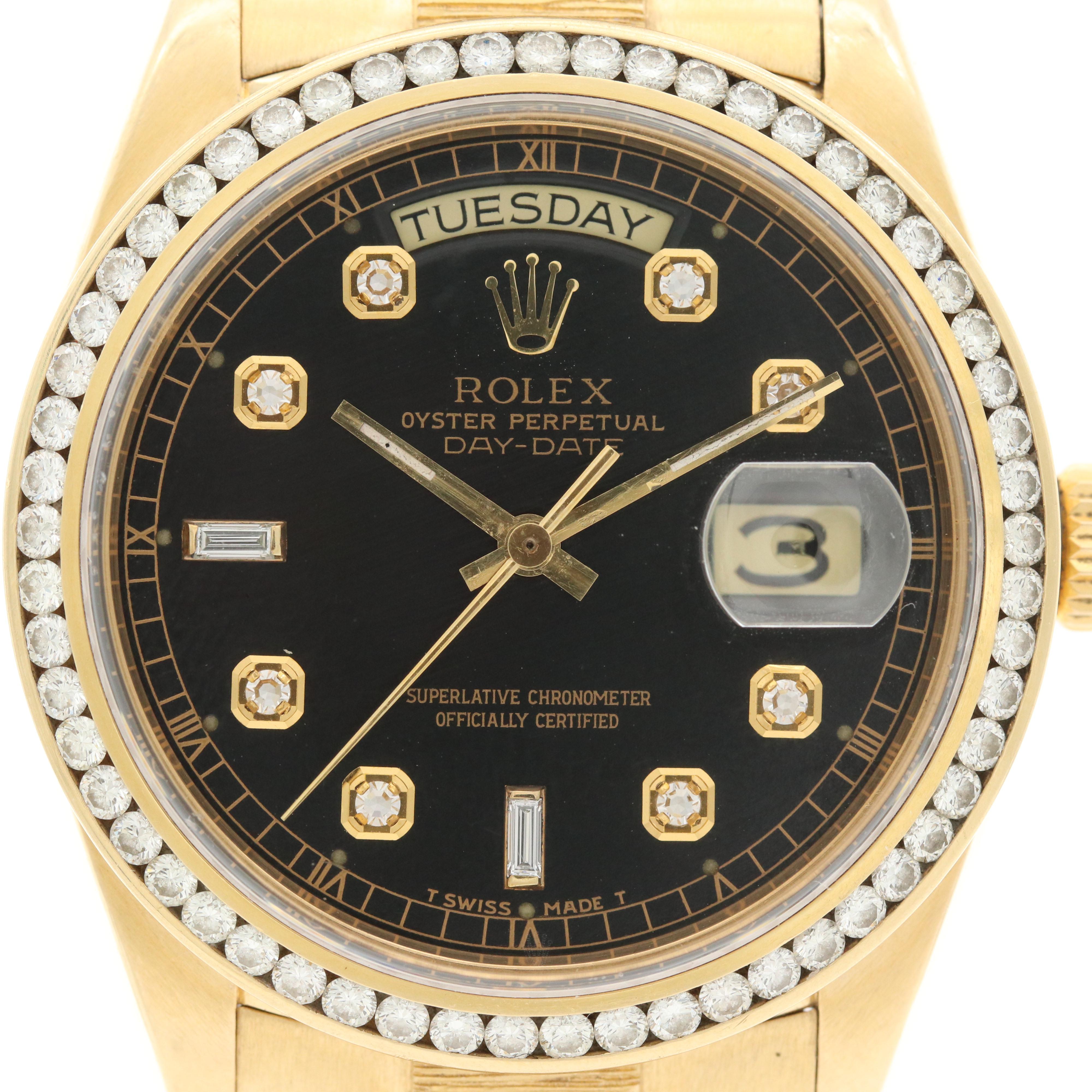 Vintage Rolex Day-Date 18K Gold and 1.85 CTW Diamond Watch,1979