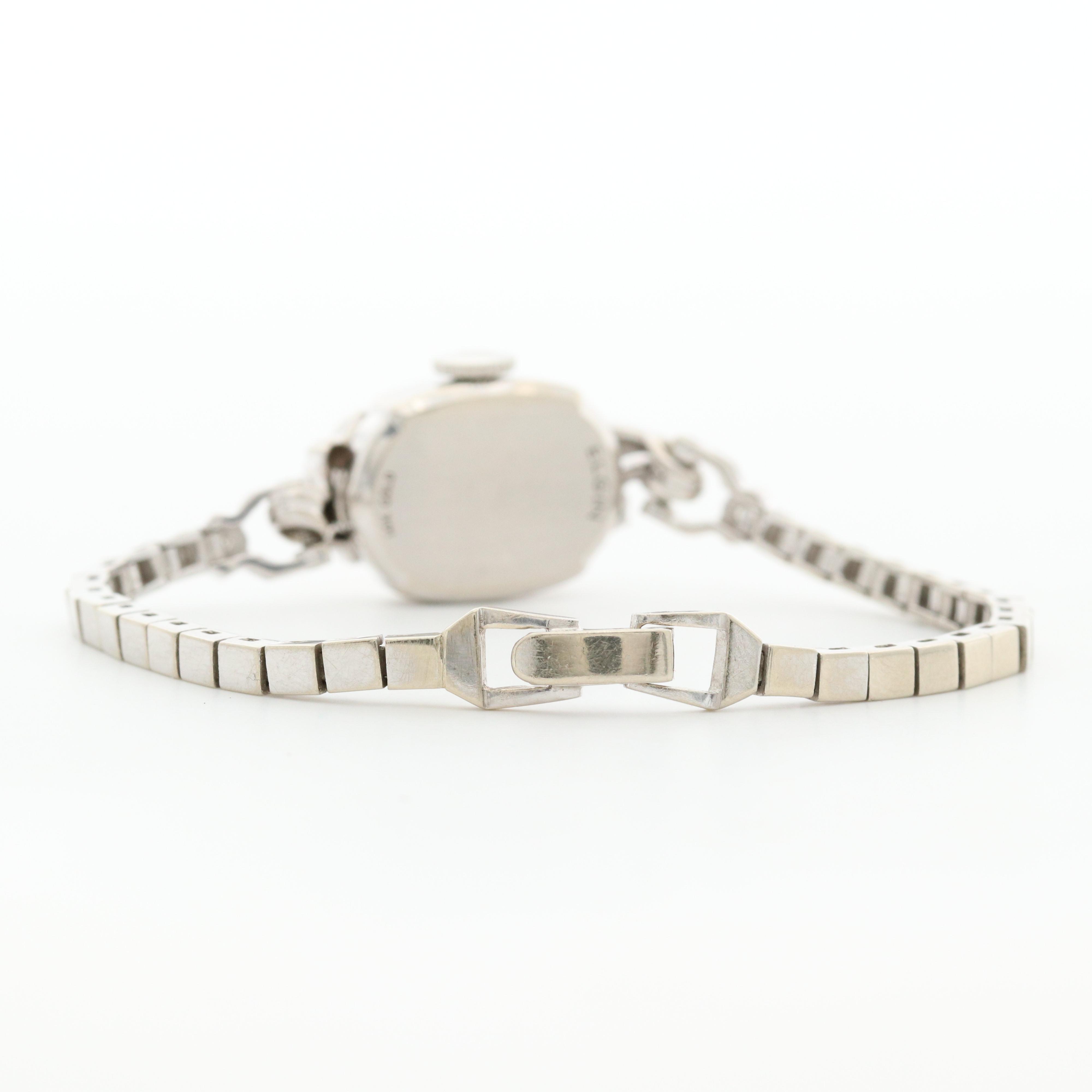 Lady Elgin 14K White Gold and Diamond Watch