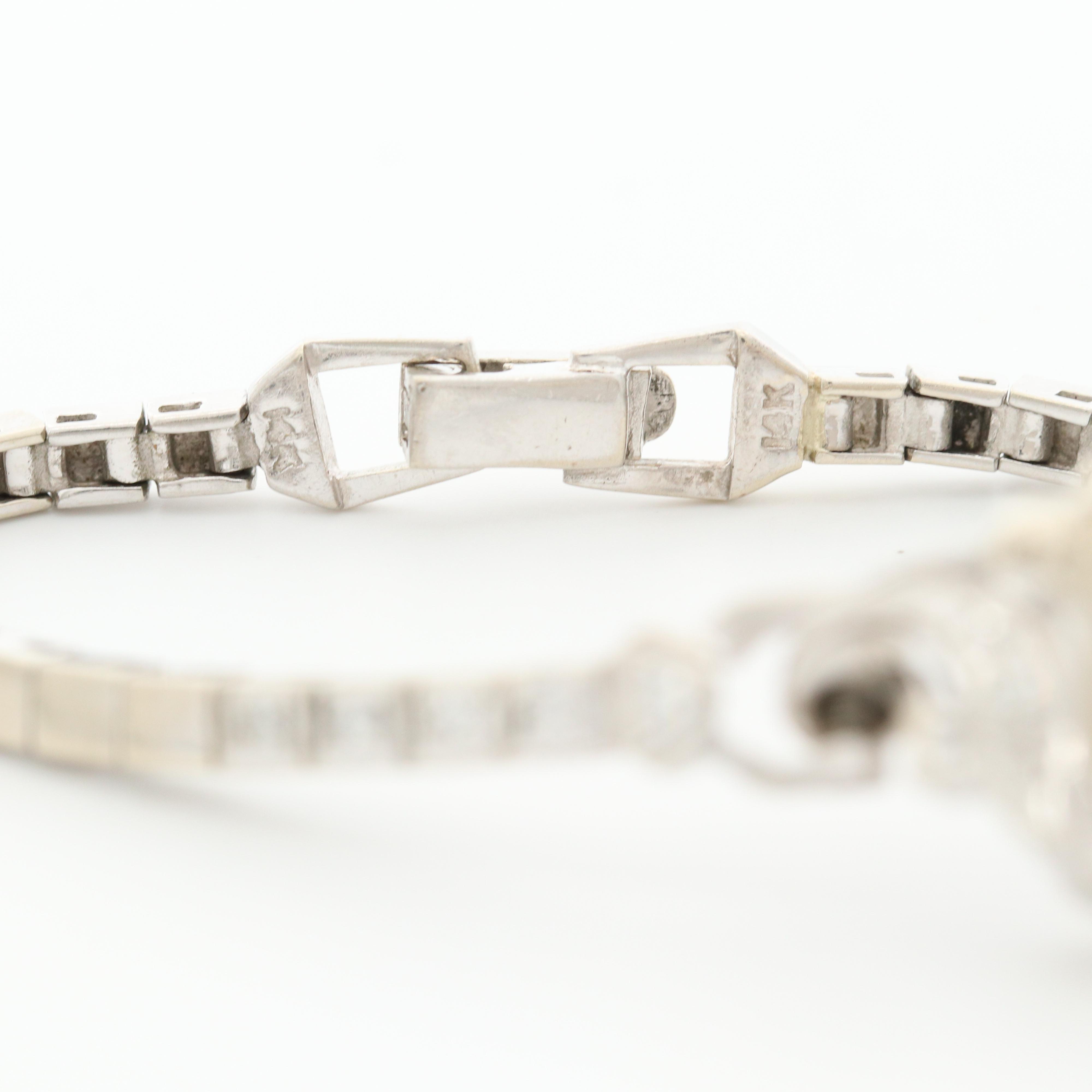 Lady Elgin 14K White Gold and Diamond Watch