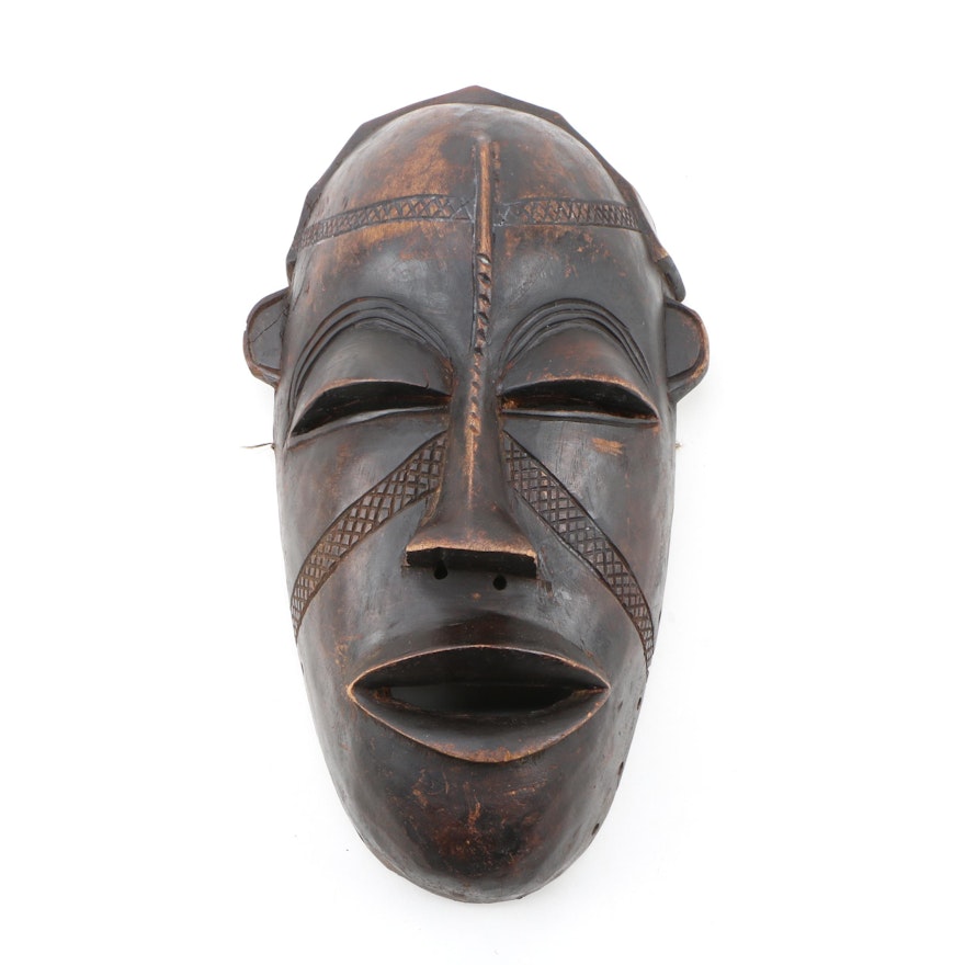 Central African Hand-Carved Wooden Mask