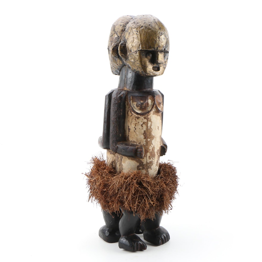 African Hand-Carved Janiform Figure