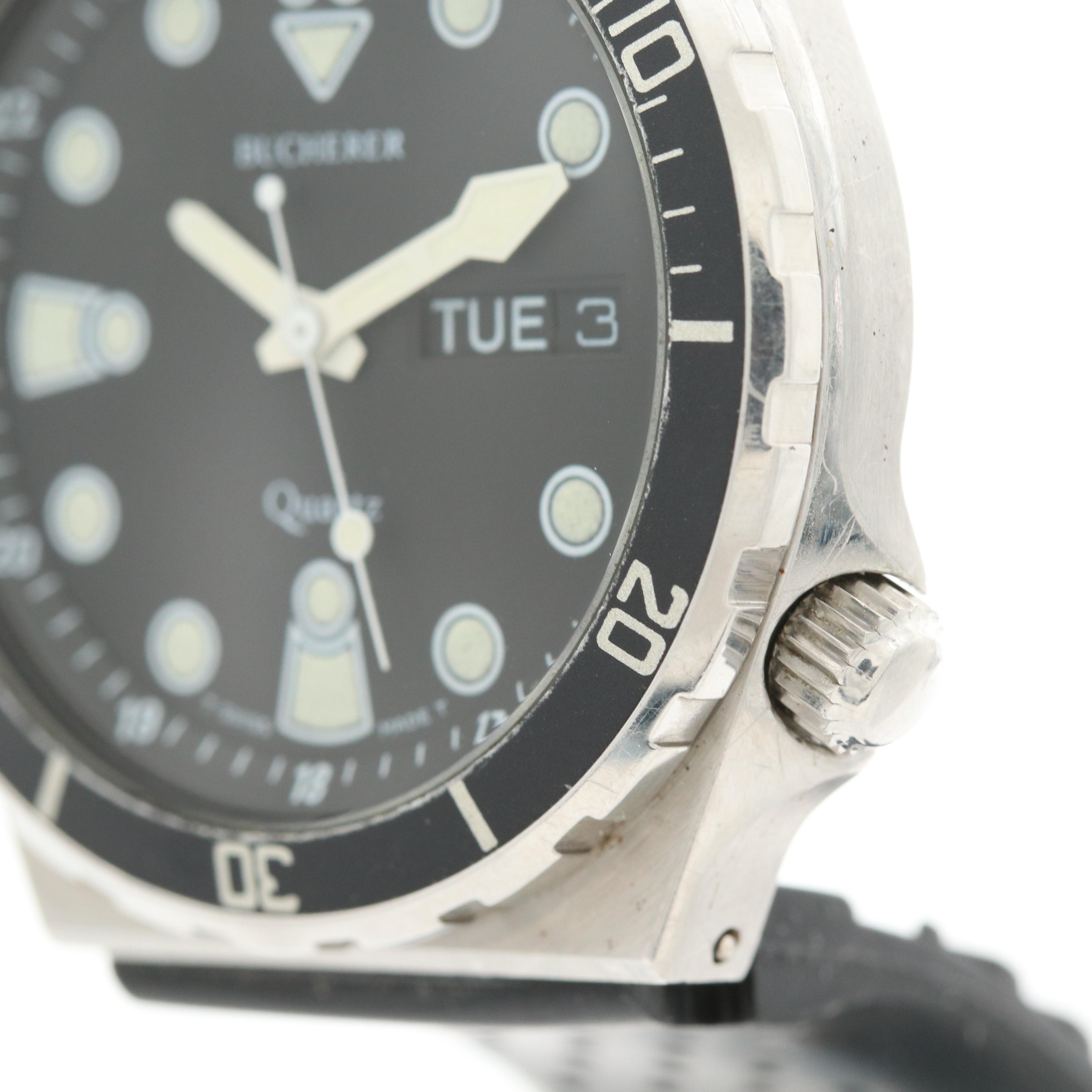 Vintage Bucherer Stainless Steel Quartz Dive Watch