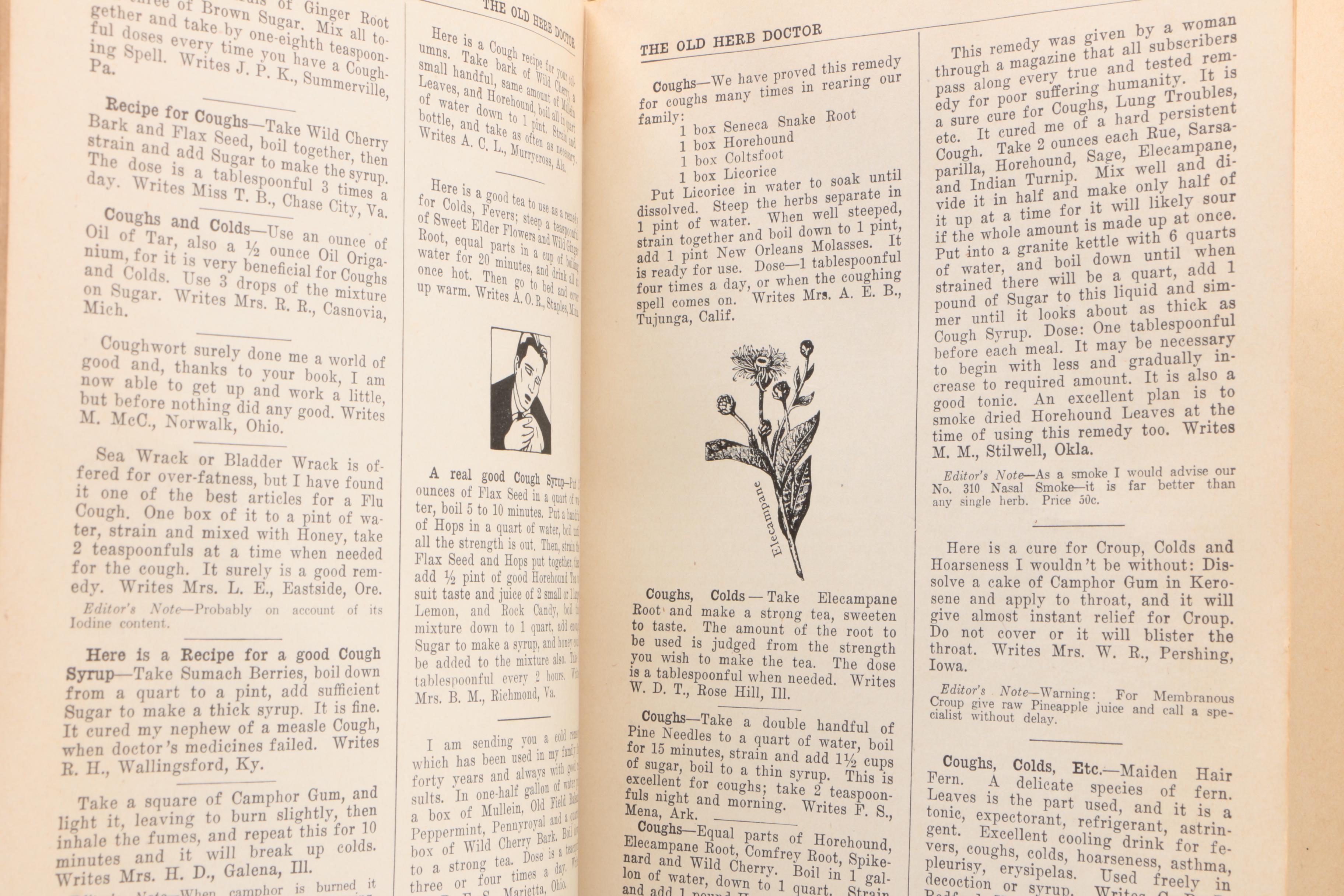 "The Old Herb Doctor" Illustrated Recipe Book by Hammond Book Co., 1941