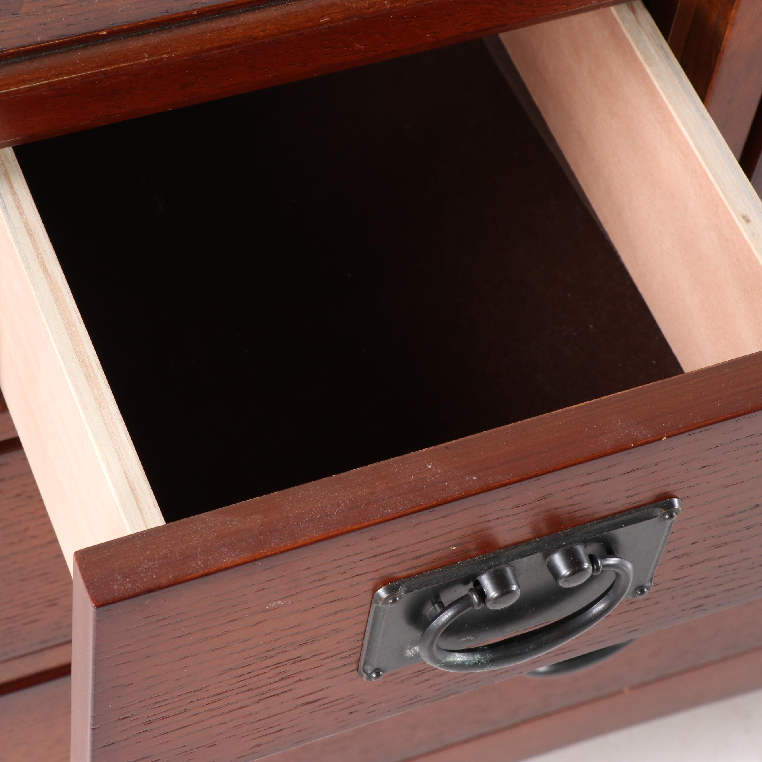 Contemporary Mission Style Oak Finish Nightstands