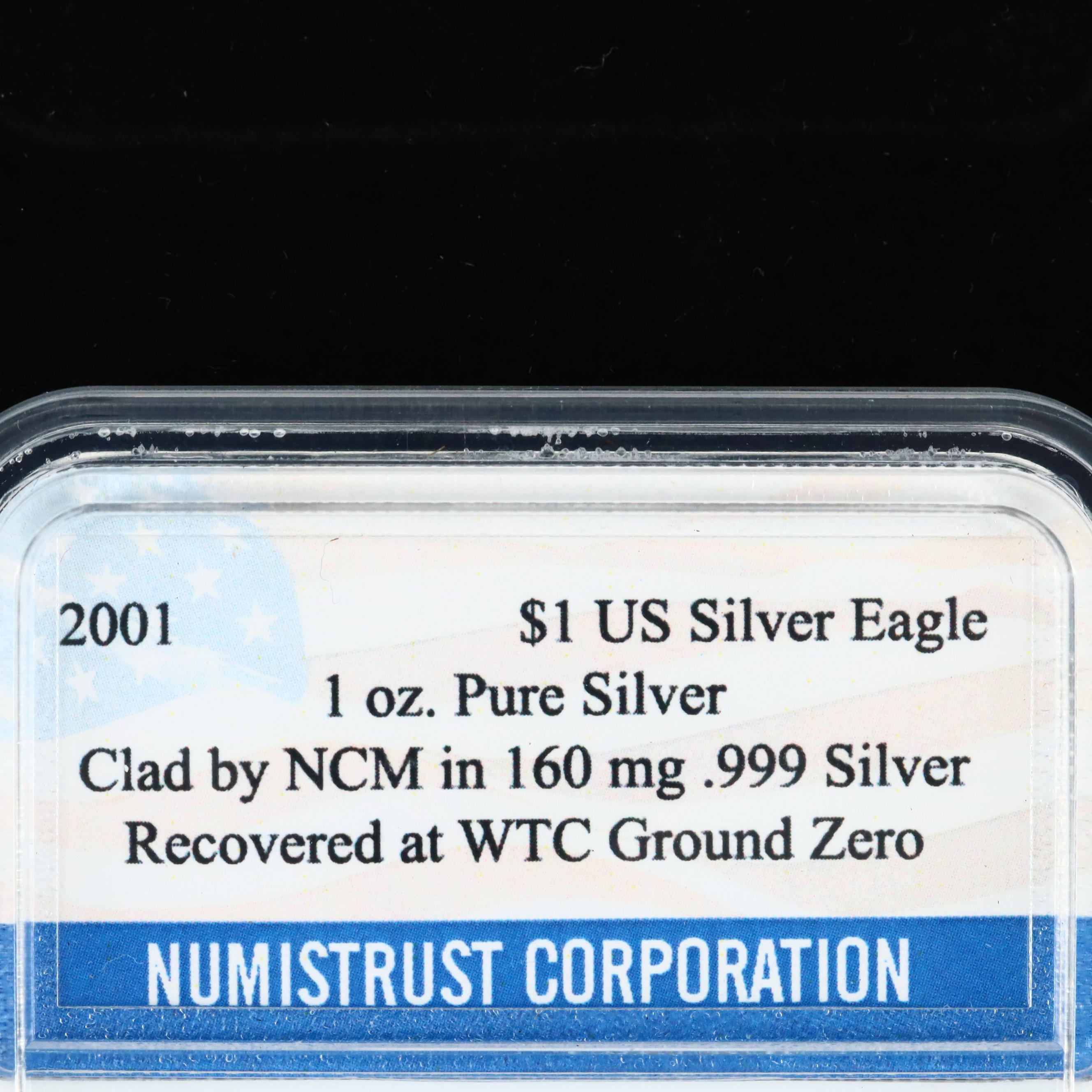 2001 American Silver Eagle $1 Coin Recovered From World Trade Center Ground Zero