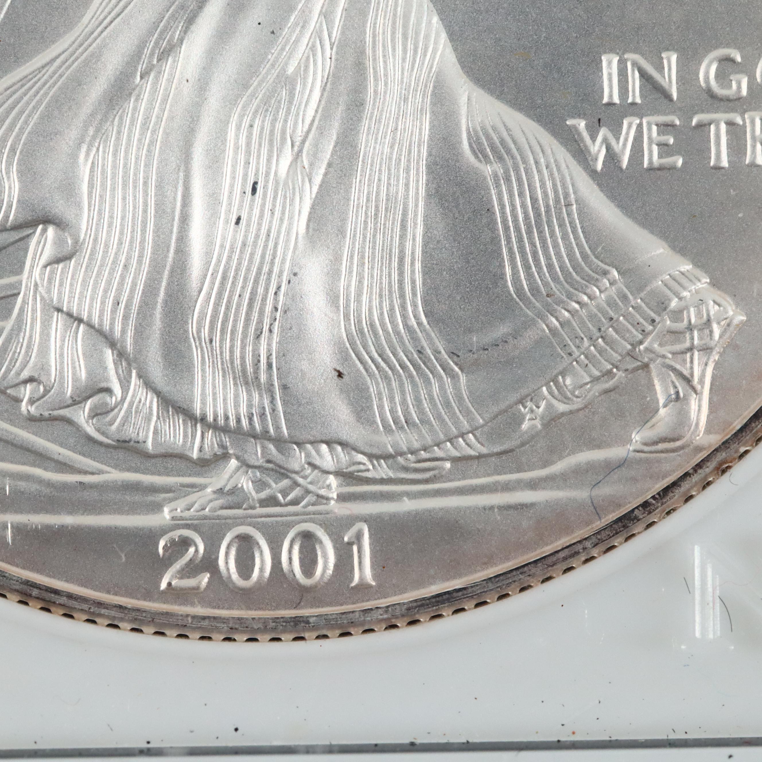 2001 American Silver Eagle $1 Coin Recovered From World Trade Center Ground Zero