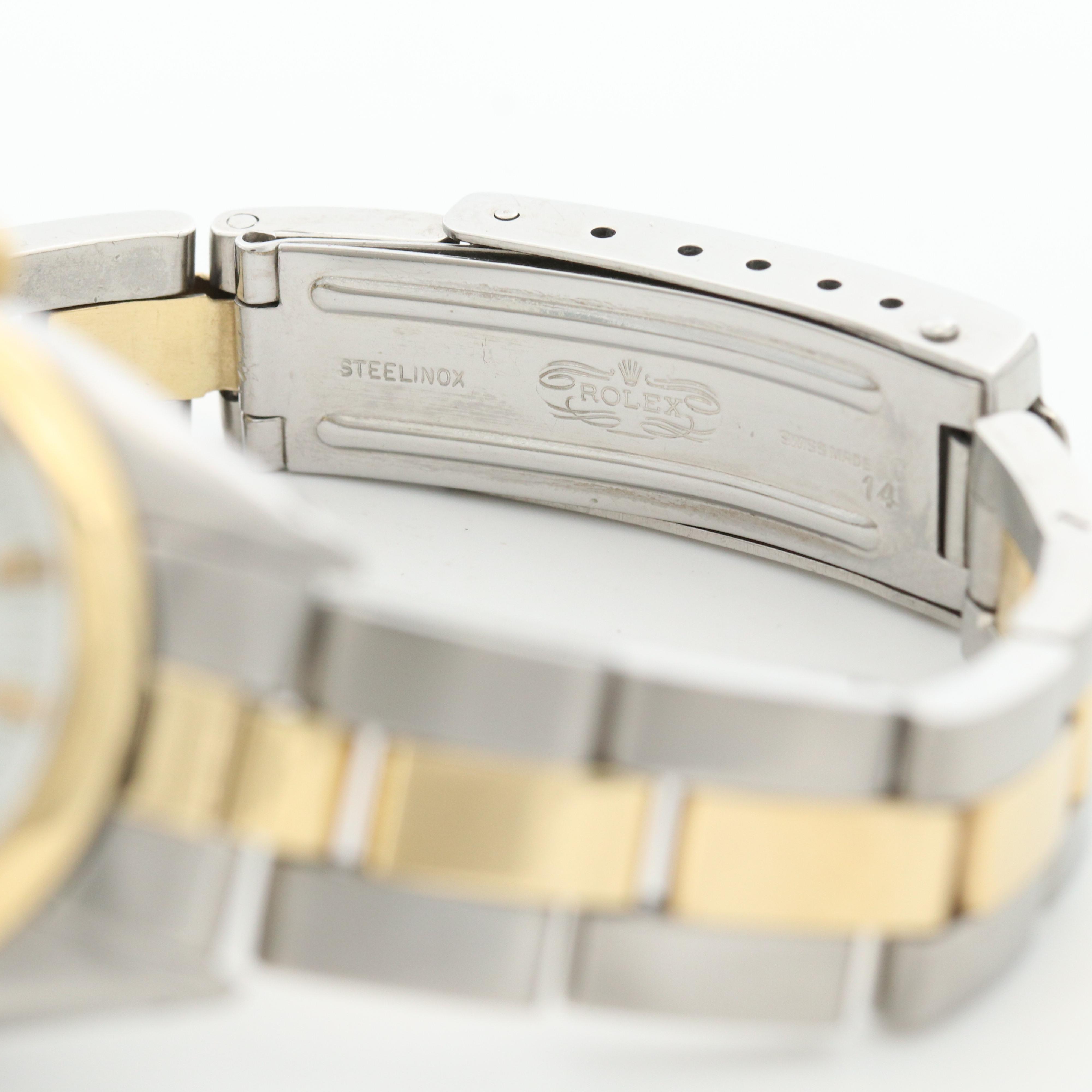 Vintage Rolex Oyster Perpetual Date 14K Gold and Stainless Steel Watch, 1978