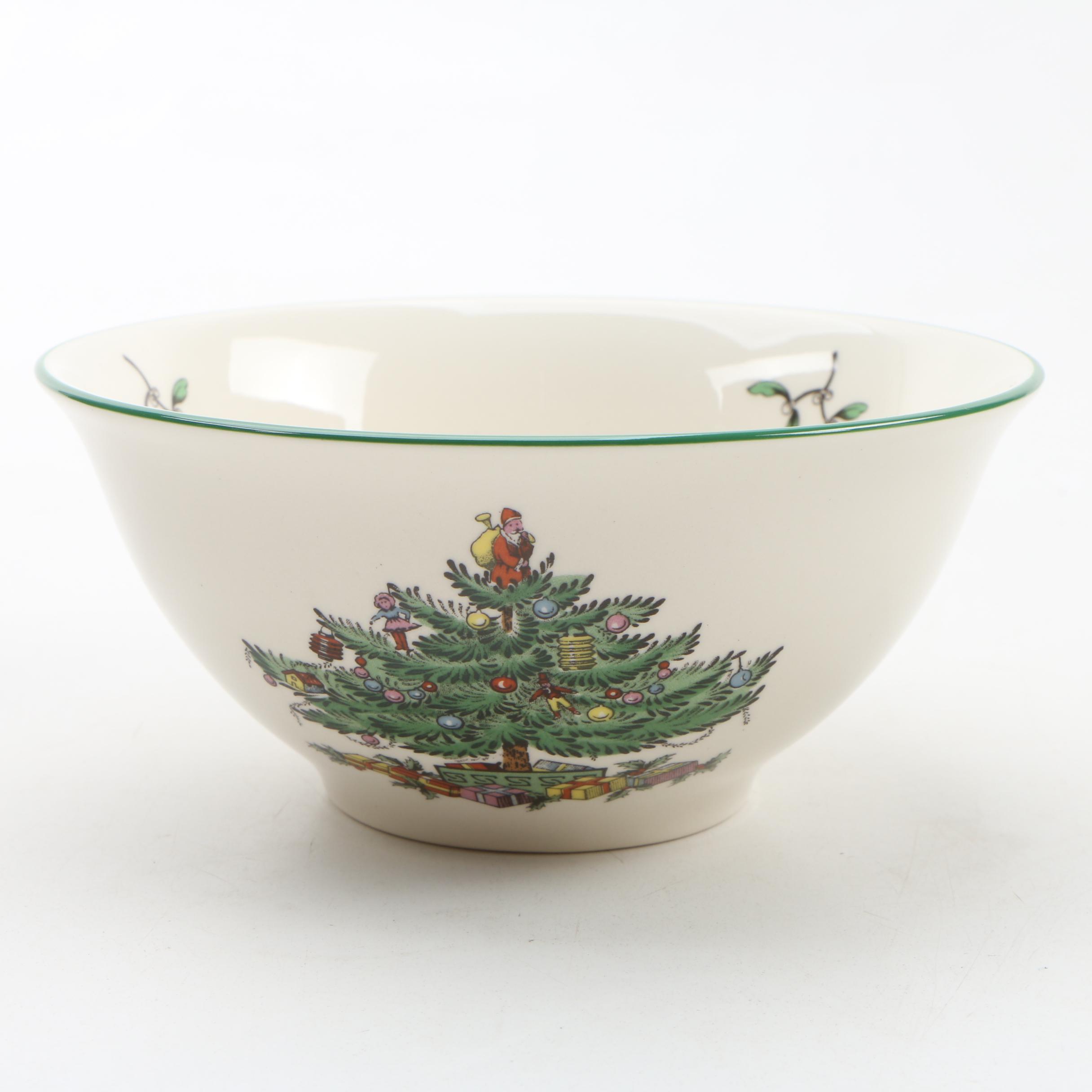 Spode "Christmas Tree" Serveware, Teapot, and Collector Plates