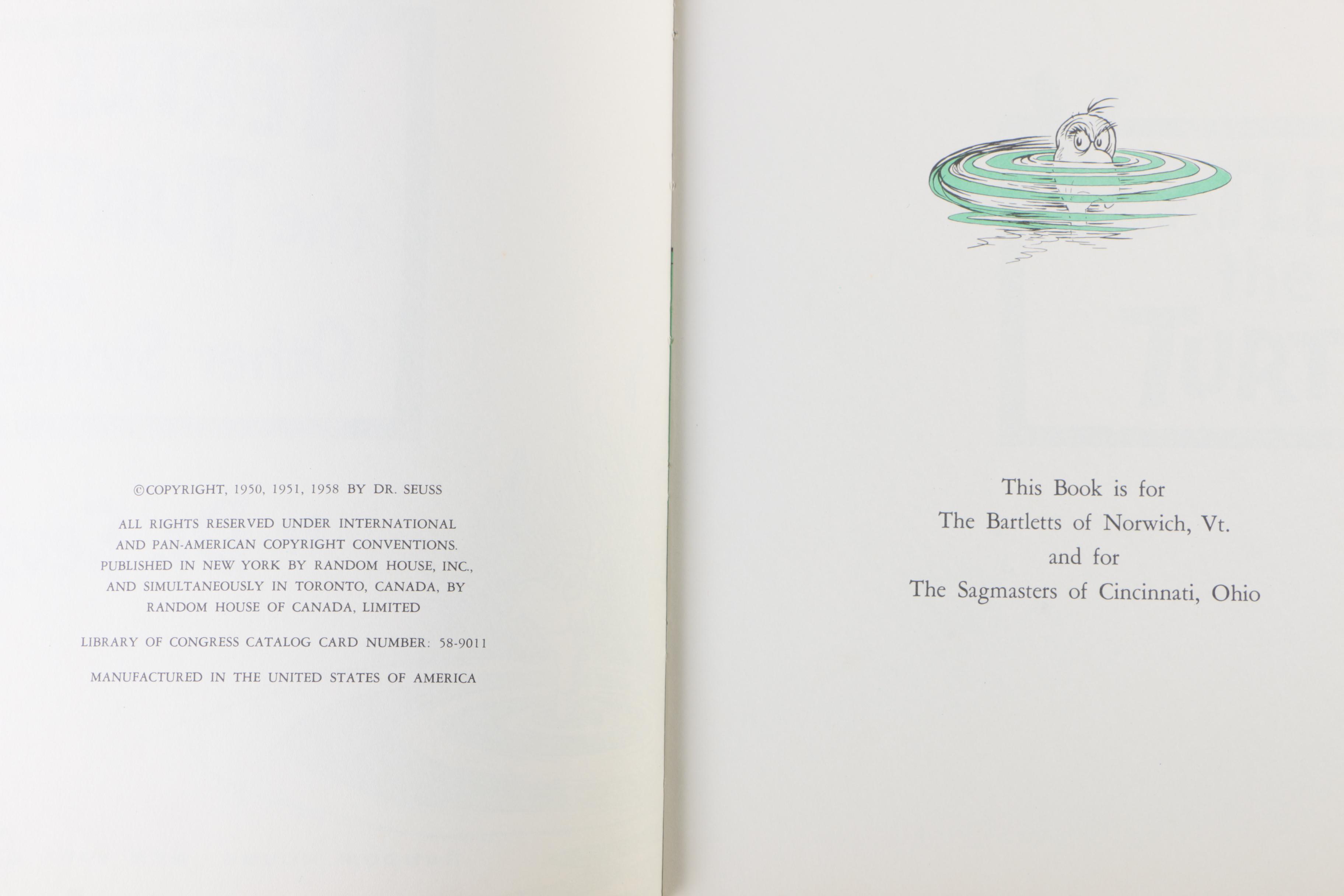 Dr. Seuss Books including "The Lorax" and "The 500 Hats of Bartholomew Cubbins"