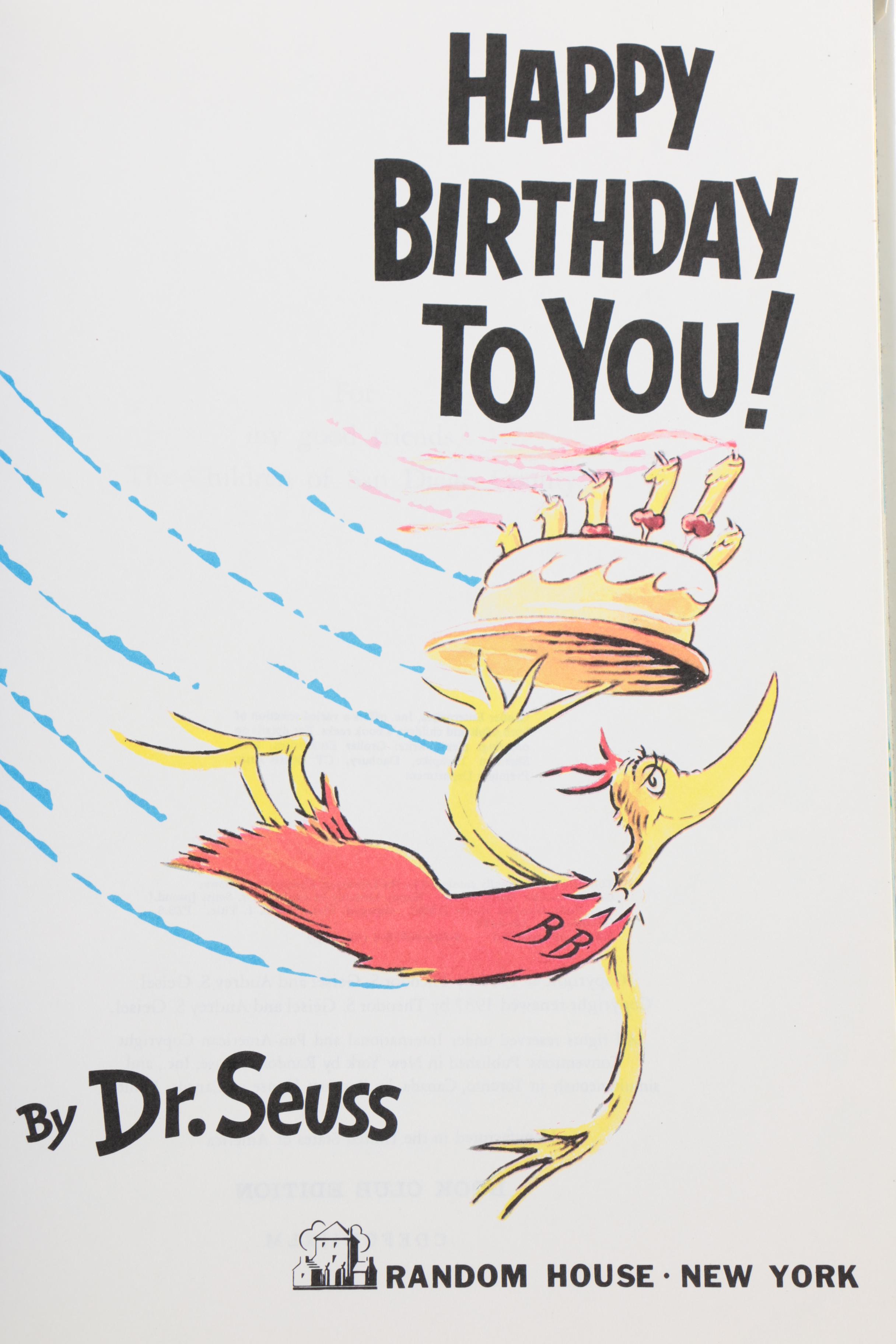 Dr. Seuss Books including "The Lorax" and "The 500 Hats of Bartholomew Cubbins"