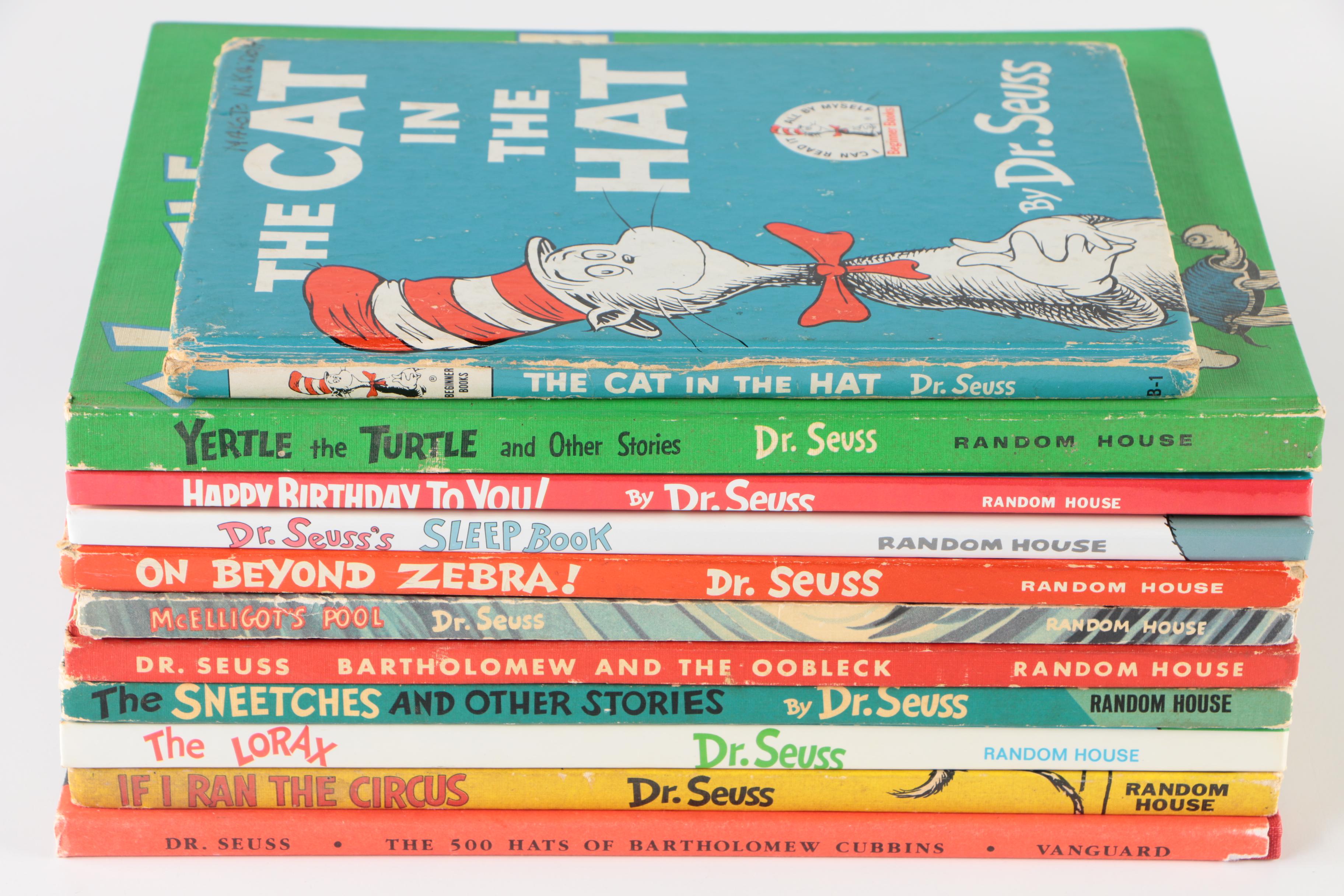 Dr. Seuss Books including "The Lorax" and "The 500 Hats of Bartholomew Cubbins"
