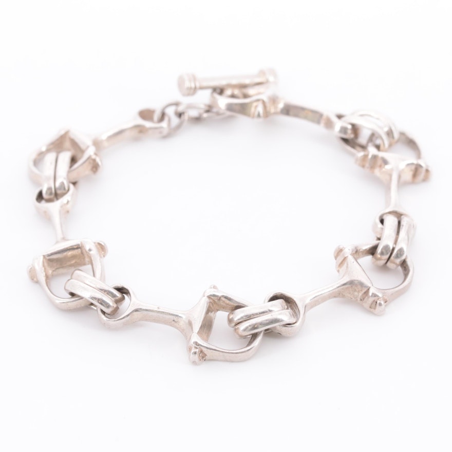 Sterling Silver Horse Bit Style Bracelet