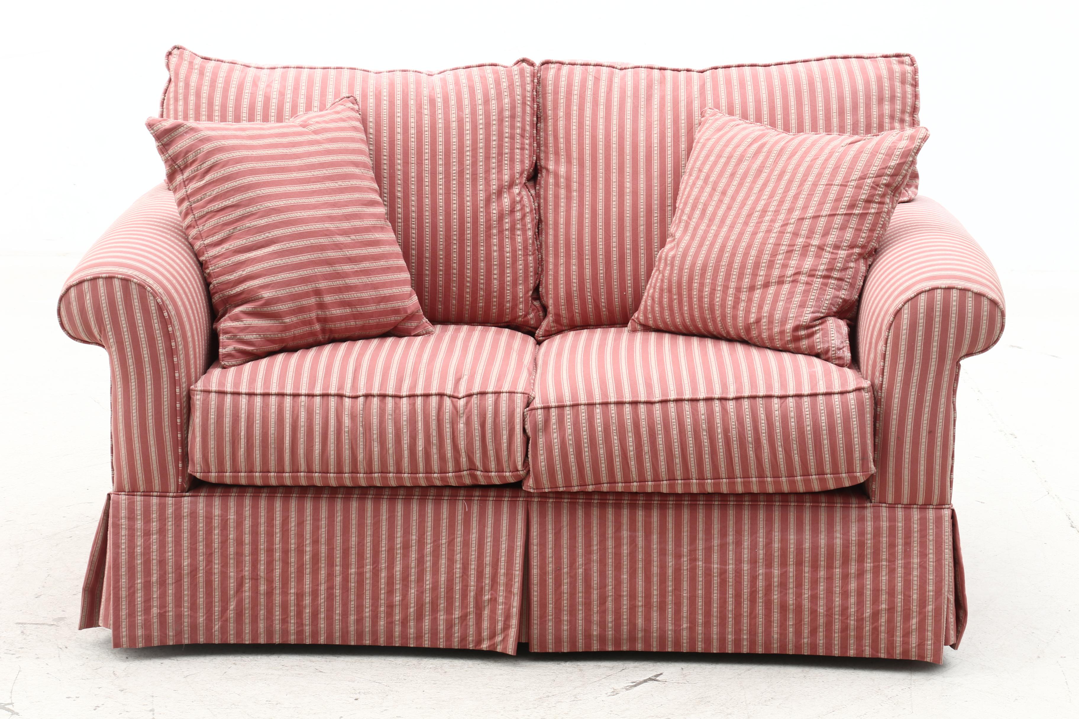 Alan White Striped Upholstered Loveseat, Contemporary