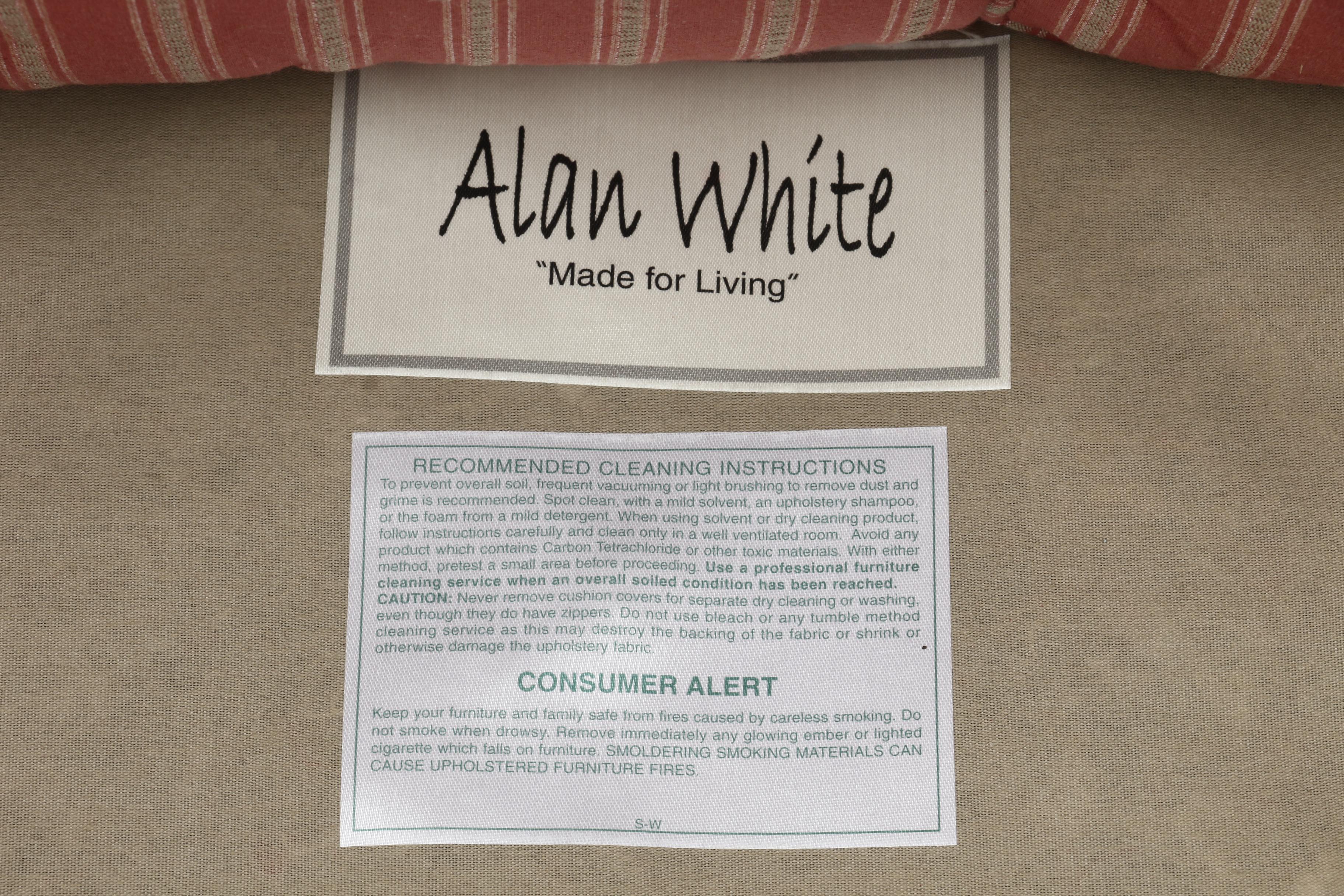 Alan White Striped Upholstered Loveseat, Contemporary