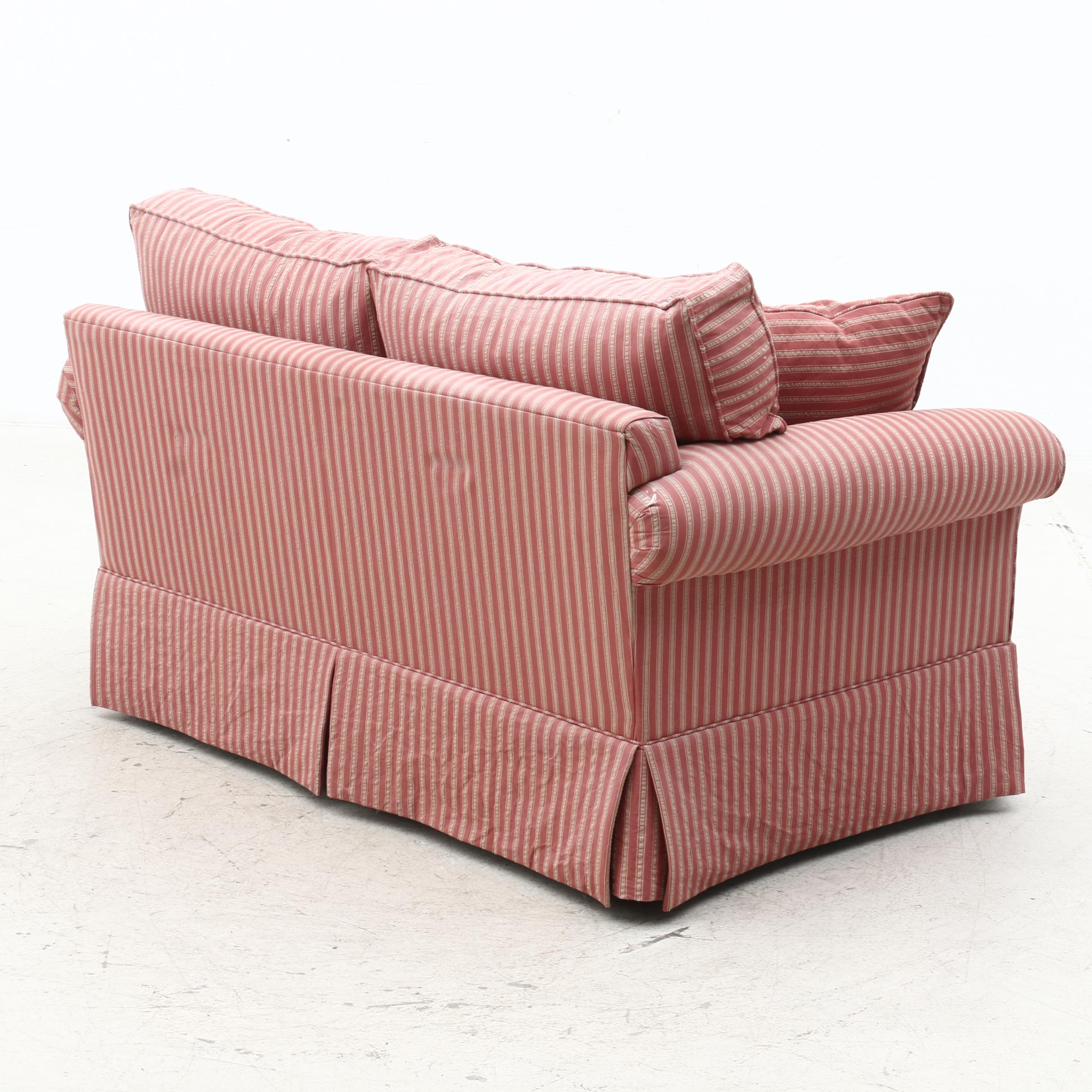 Alan White Striped Upholstered Loveseat, Contemporary