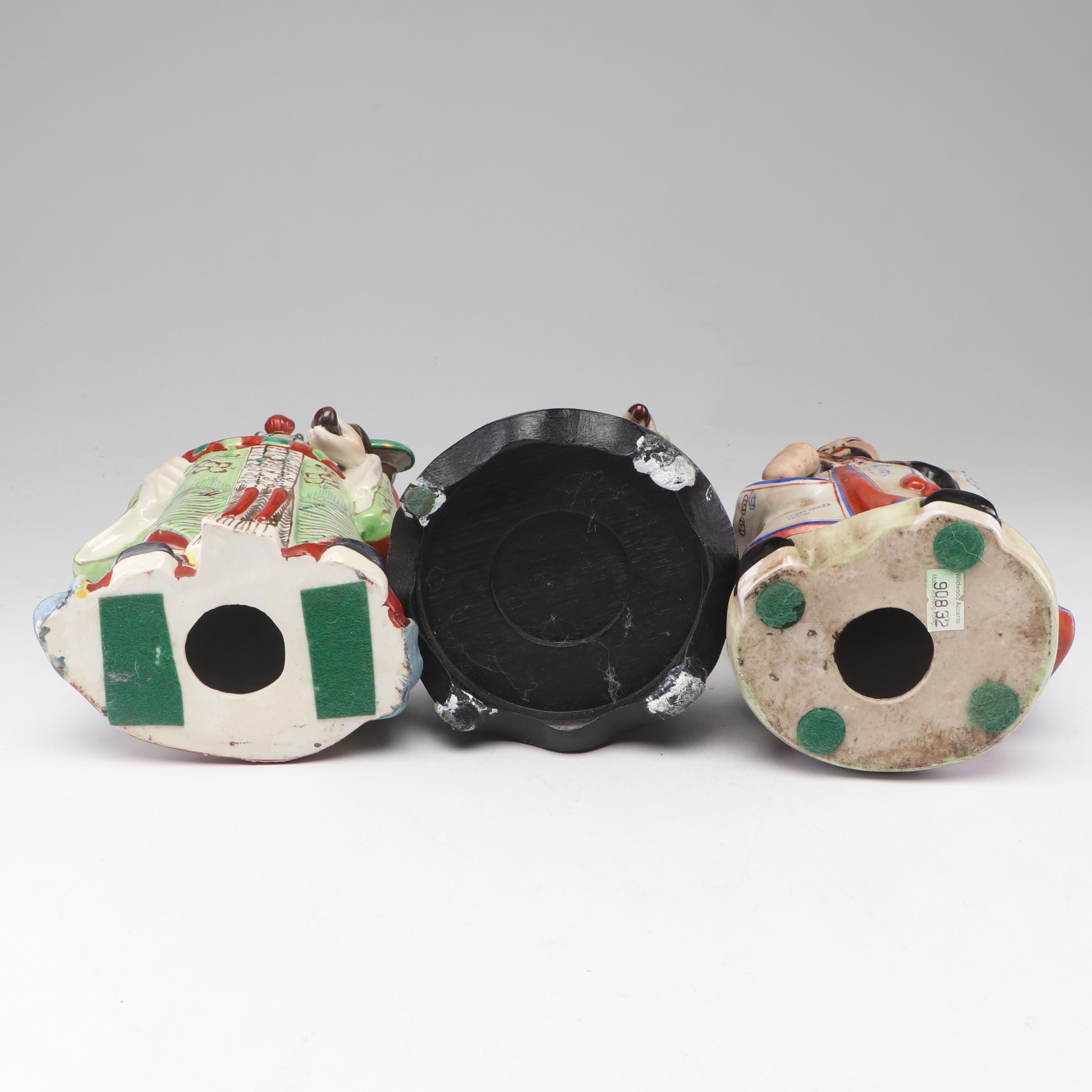 Chinese Hand-Painted Porcelain Bearded Men Figurines