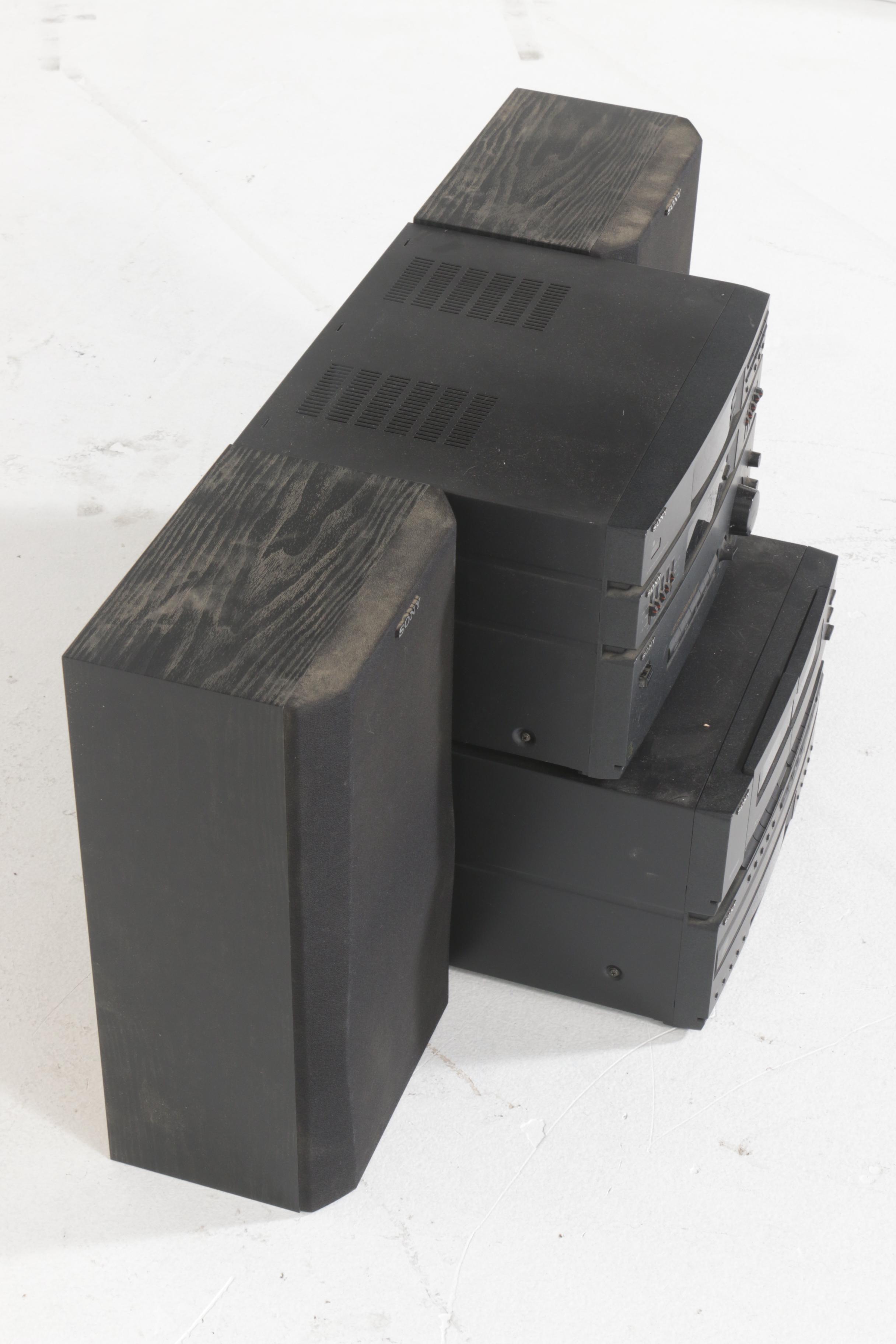 Sony Stereo System with AM/FM Receiver, CD/Cassette Player and Speakers