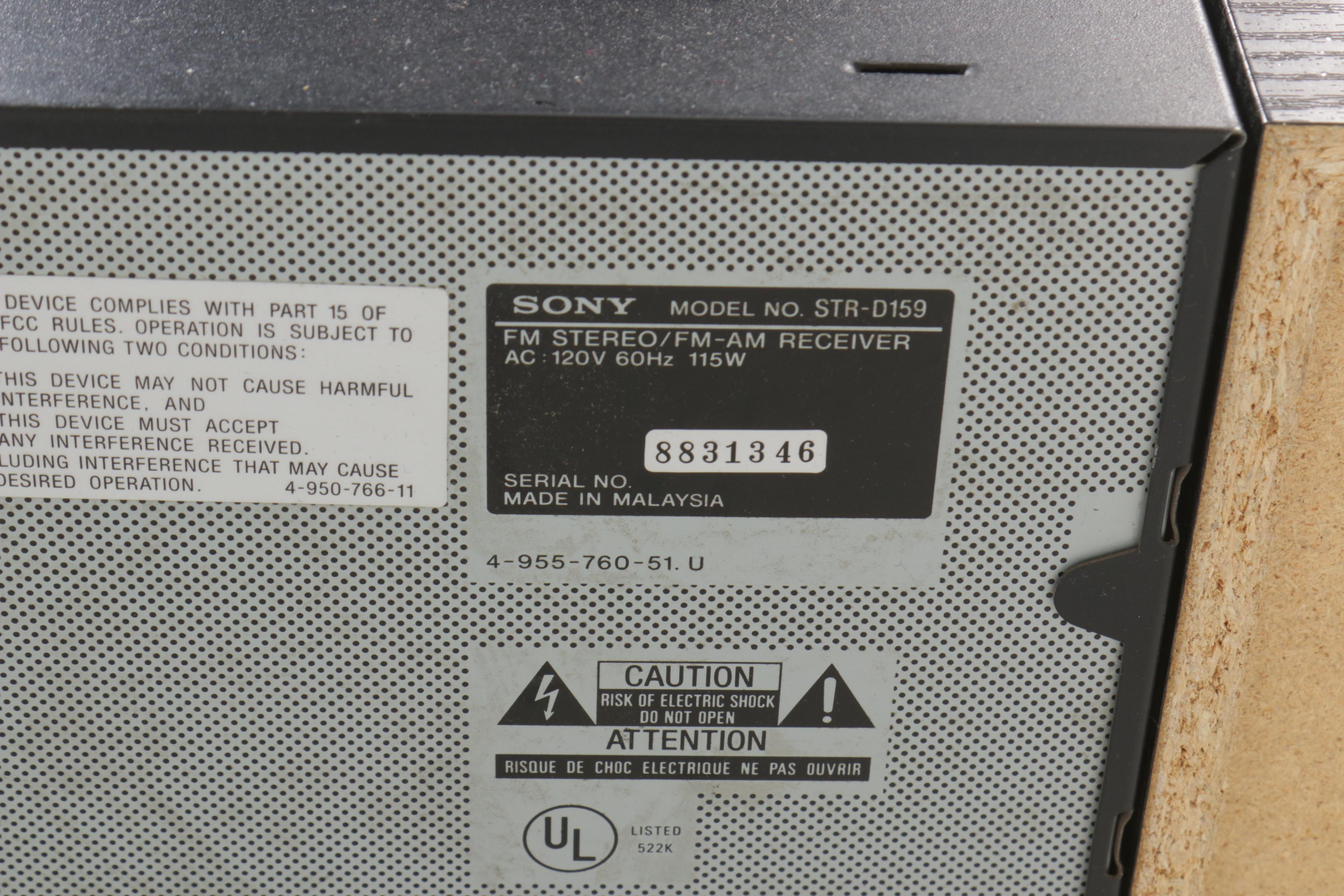 Sony Stereo System with AM/FM Receiver, CD/Cassette Player and Speakers