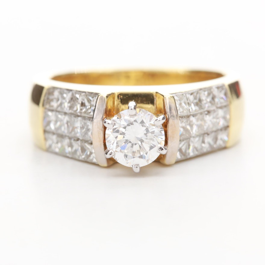 18K White Gold 2.12 CTW Diamond Ring