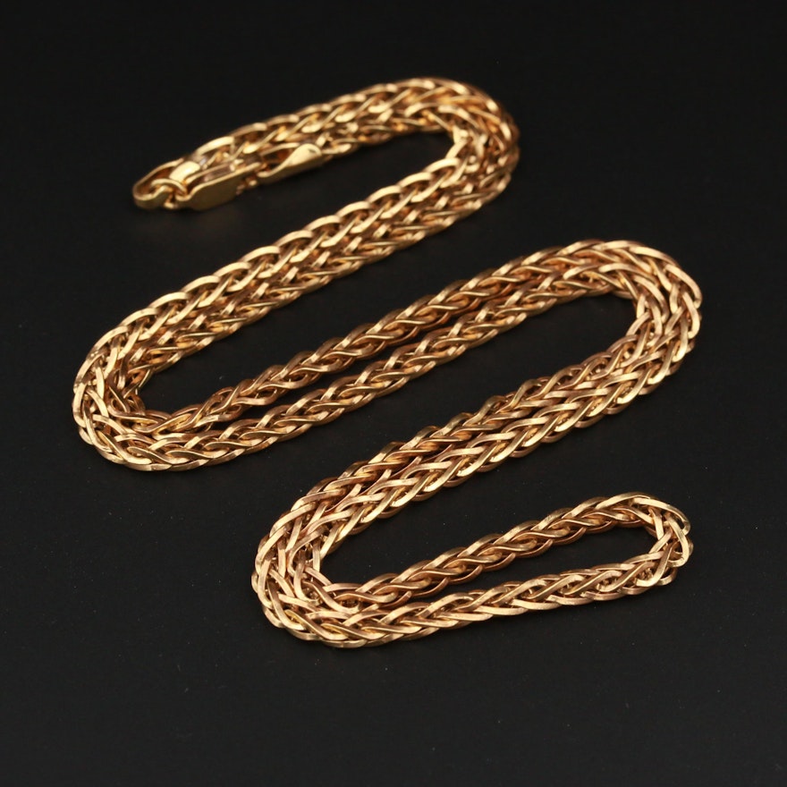 14K Yellow Gold Espiga Chain Necklace