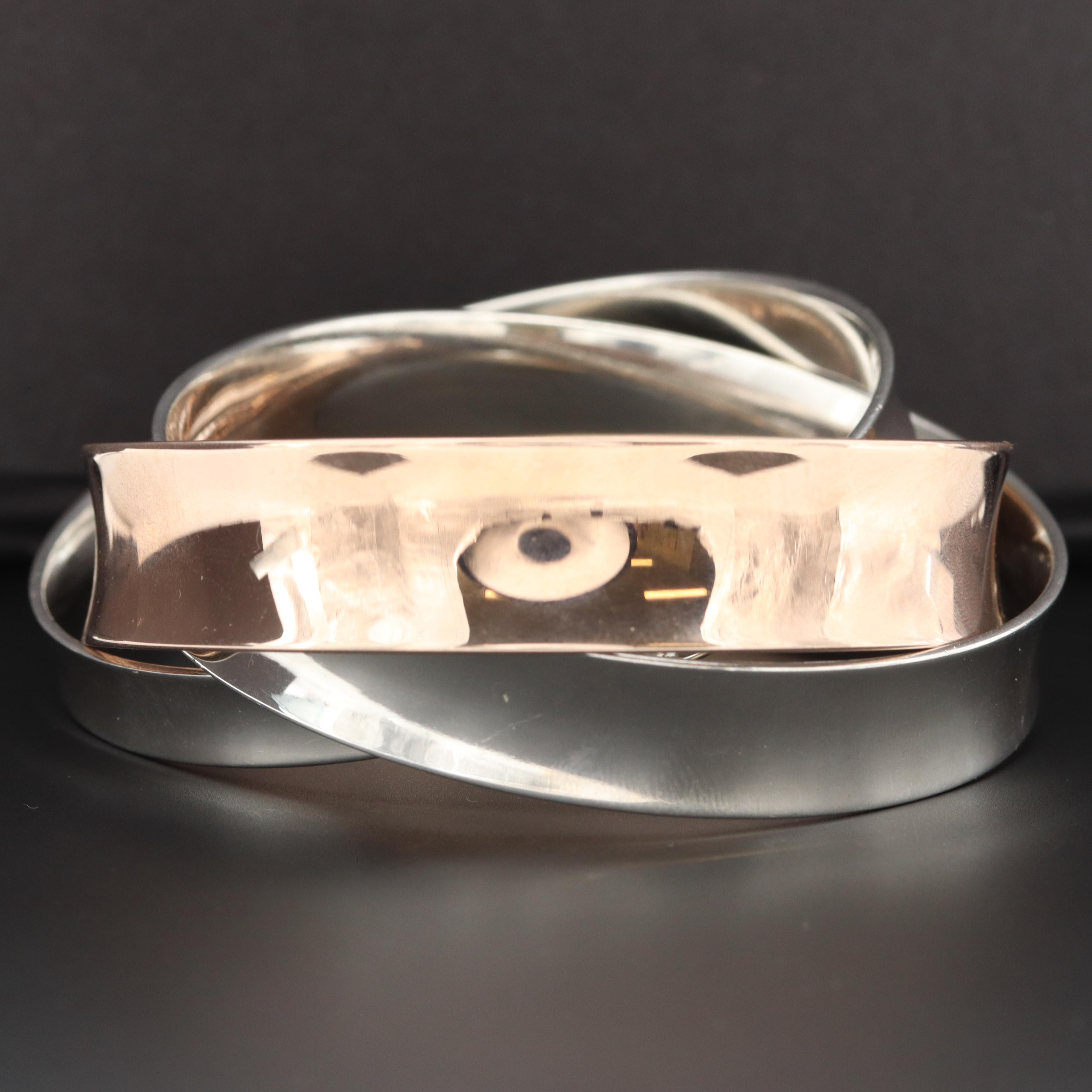 Tiffany & Co. "1837" Sterling Silver and Rubedo Interlocking Bangles