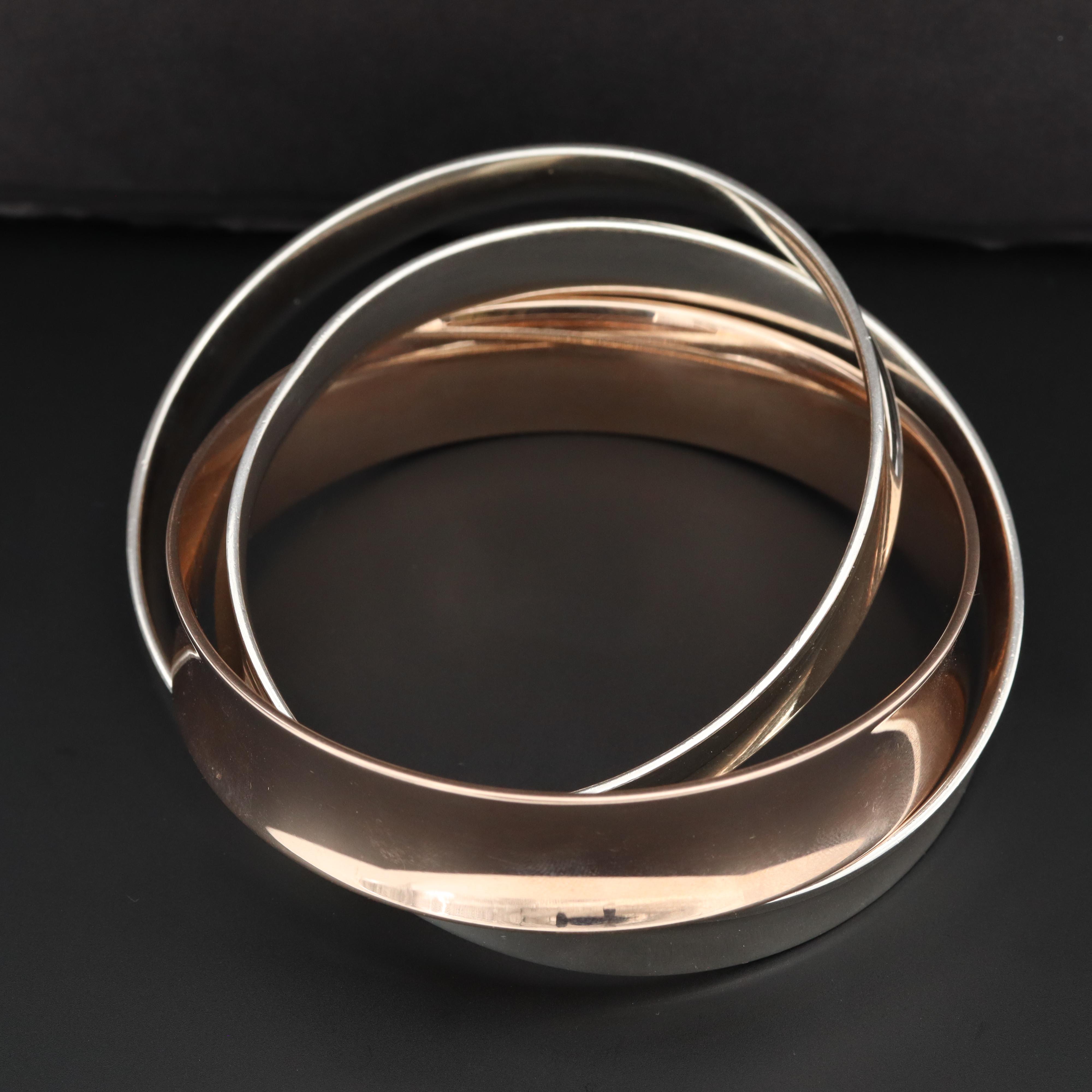 Tiffany & Co. "1837" Sterling Silver and Rubedo Interlocking Bangles