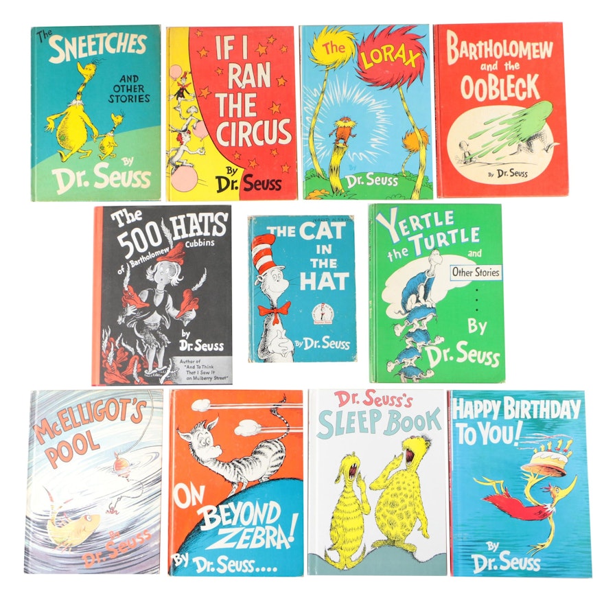 Dr. Seuss Books including "The Lorax" and "The 500 Hats of Bartholomew Cubbins"