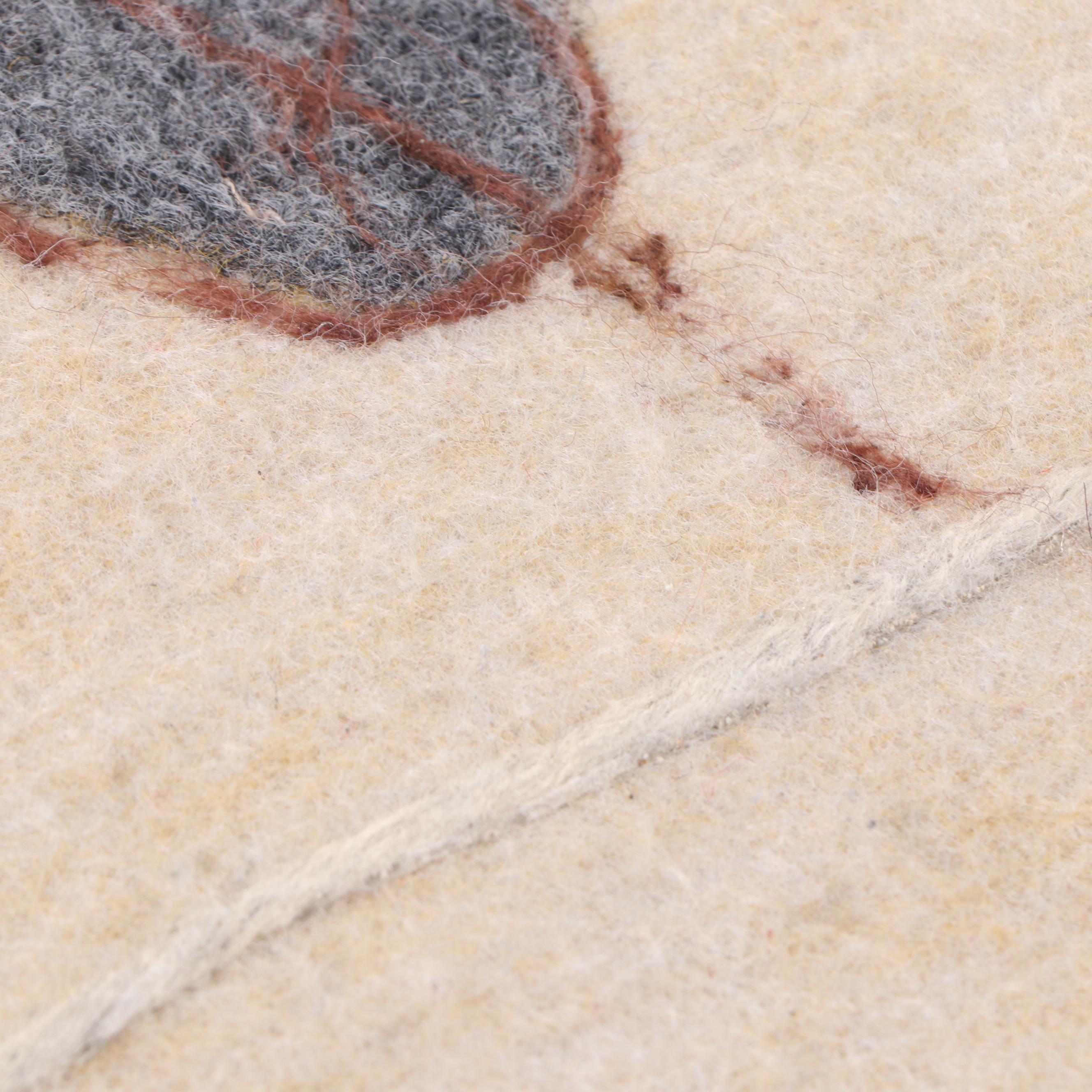 Calman Shemi Machine-Felted Wool Abstract Landscape Area Rug, 1980