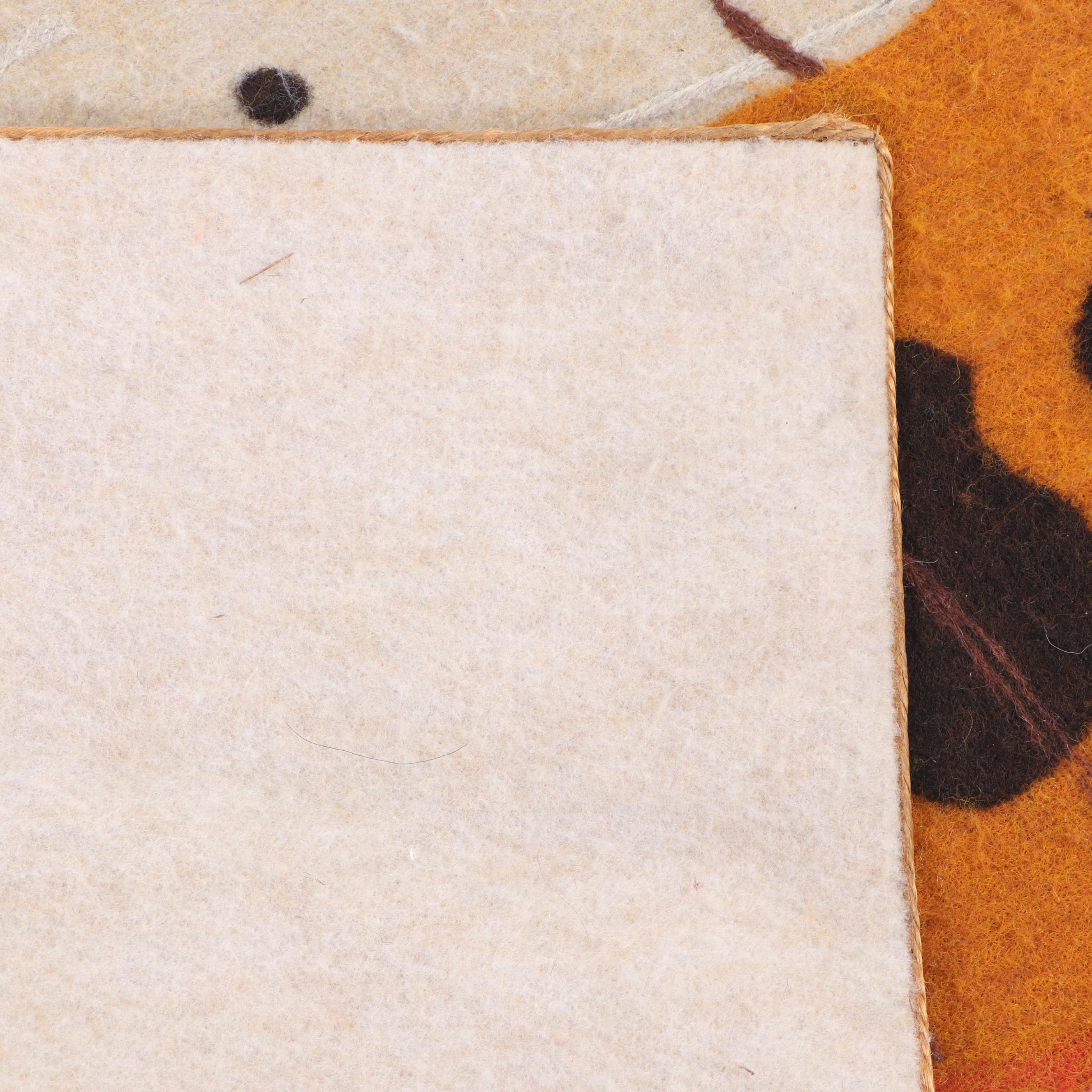 Calman Shemi Machine-Felted Wool Abstract Landscape Area Rug, 1980