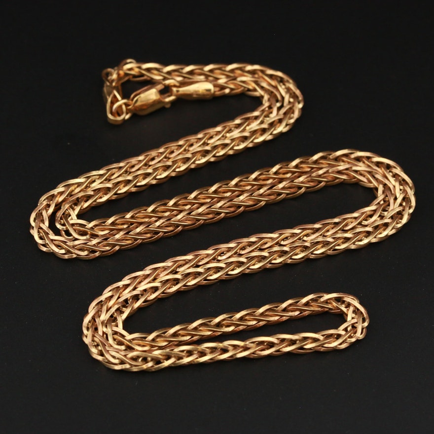 14K Yellow Gold Espiga Chain Necklace