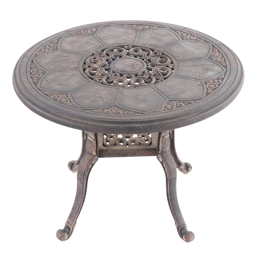 Contemporary Bronze Finished Aluminum Patio Side Table