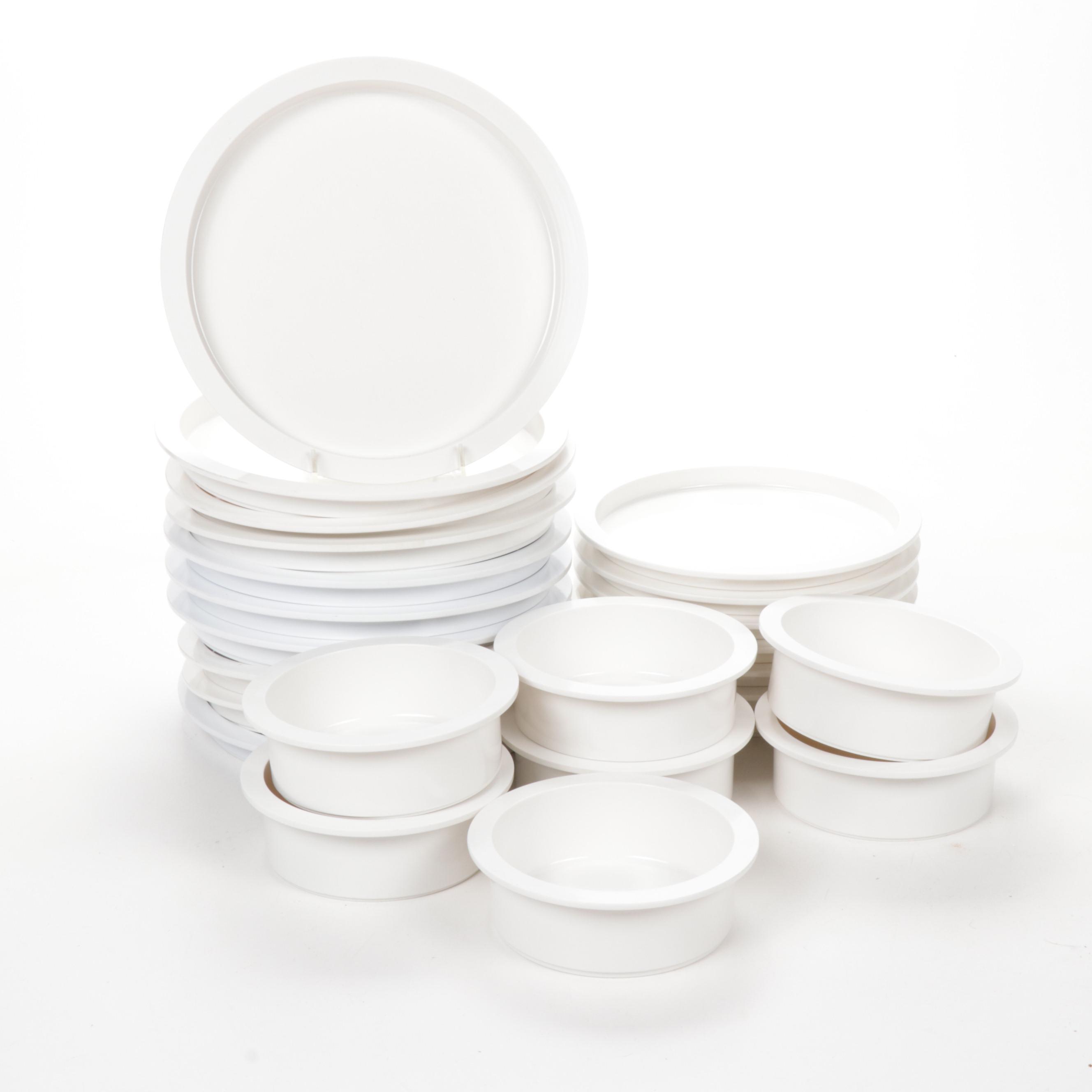 Dansk Gunnar Cyren White Melmac Stackable Dinnerware, Mid-Century