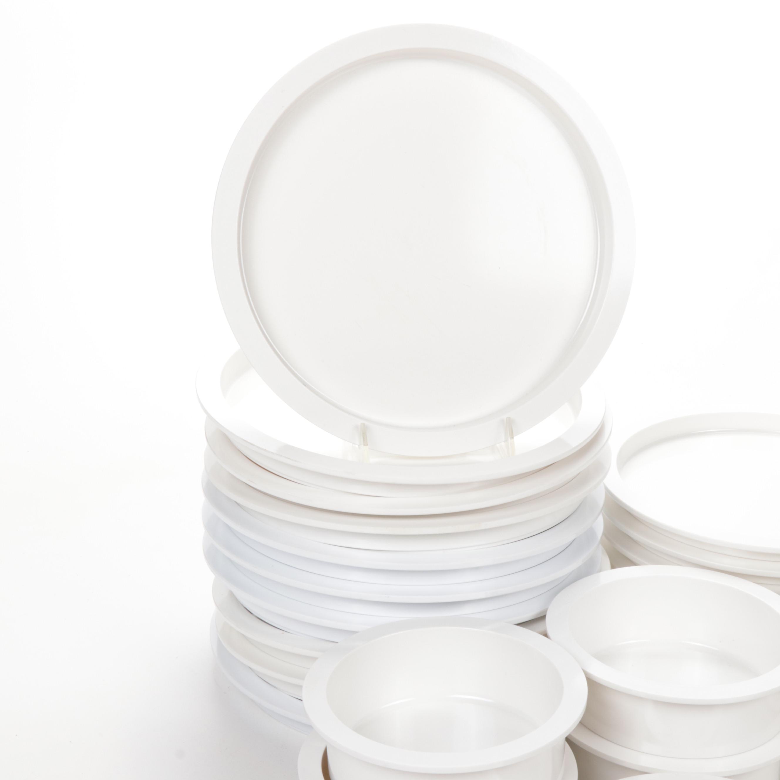 Dansk Gunnar Cyren White Melmac Stackable Dinnerware, Mid-Century