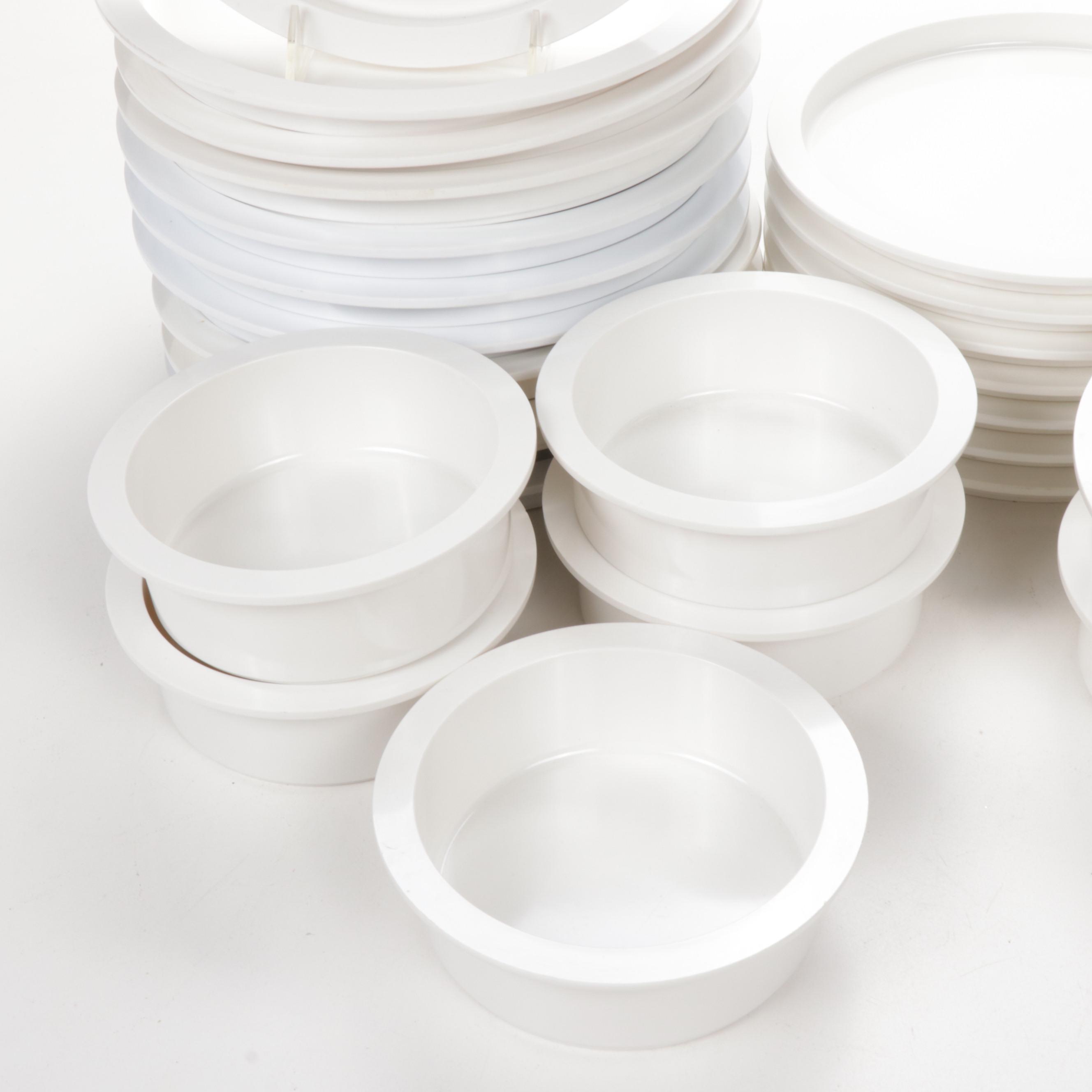 Dansk Gunnar Cyren White Melmac Stackable Dinnerware, Mid-Century