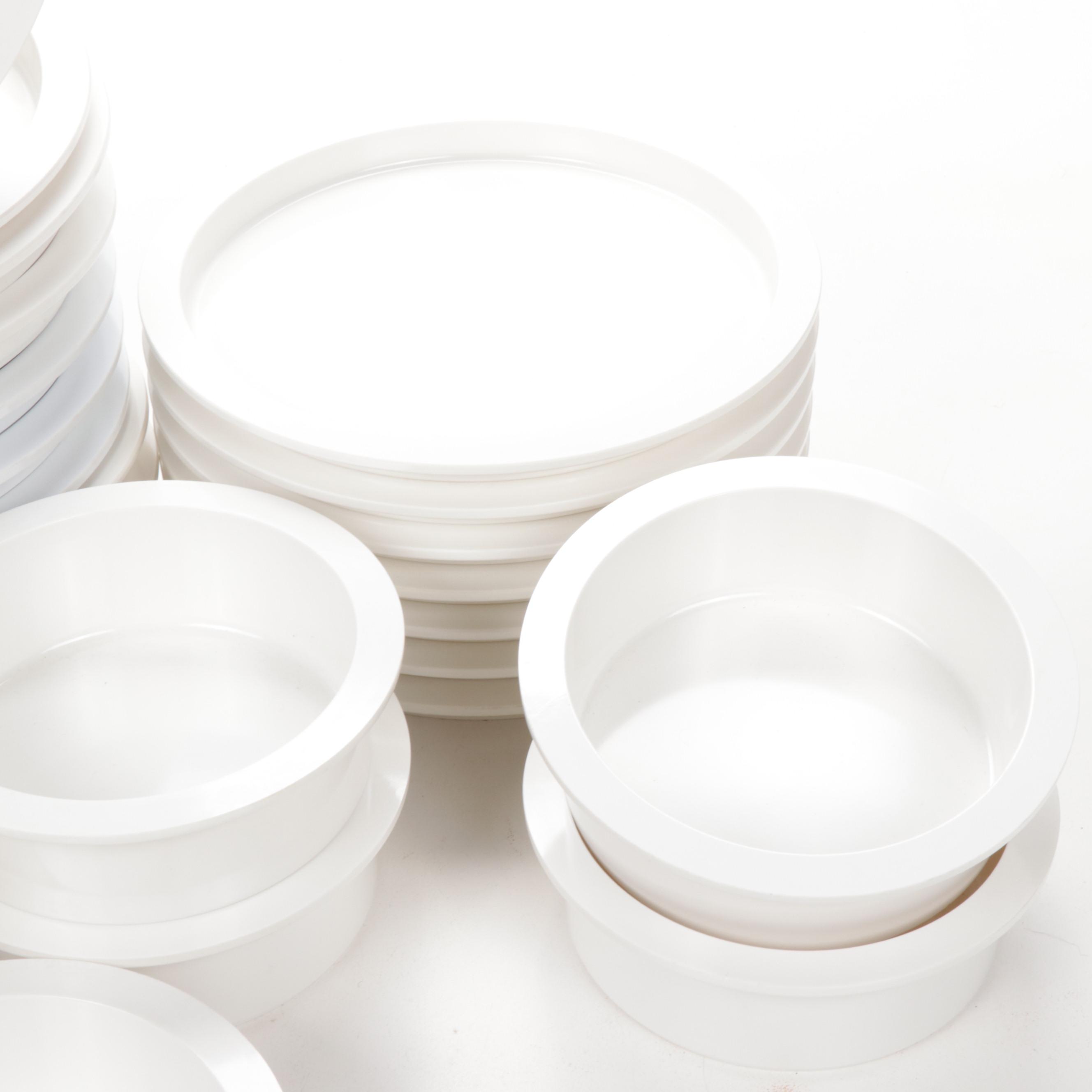 Dansk Gunnar Cyren White Melmac Stackable Dinnerware, Mid-Century