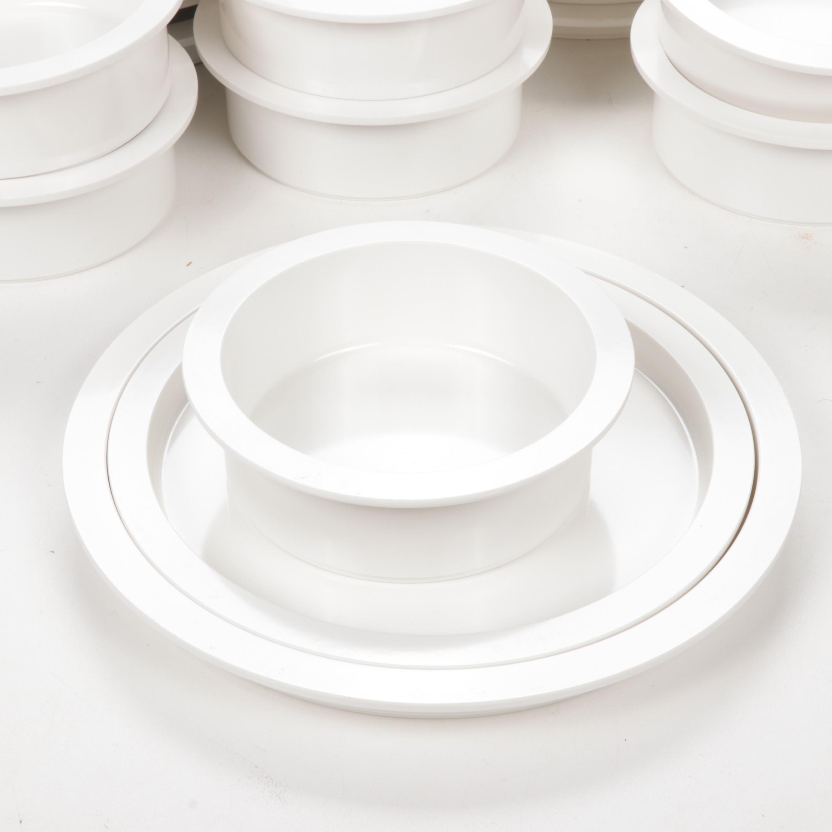 Dansk Gunnar Cyren White Melmac Stackable Dinnerware, Mid-Century
