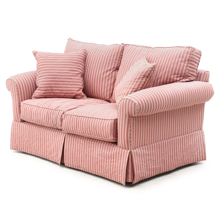 Alan White Striped Upholstered Loveseat, Contemporary