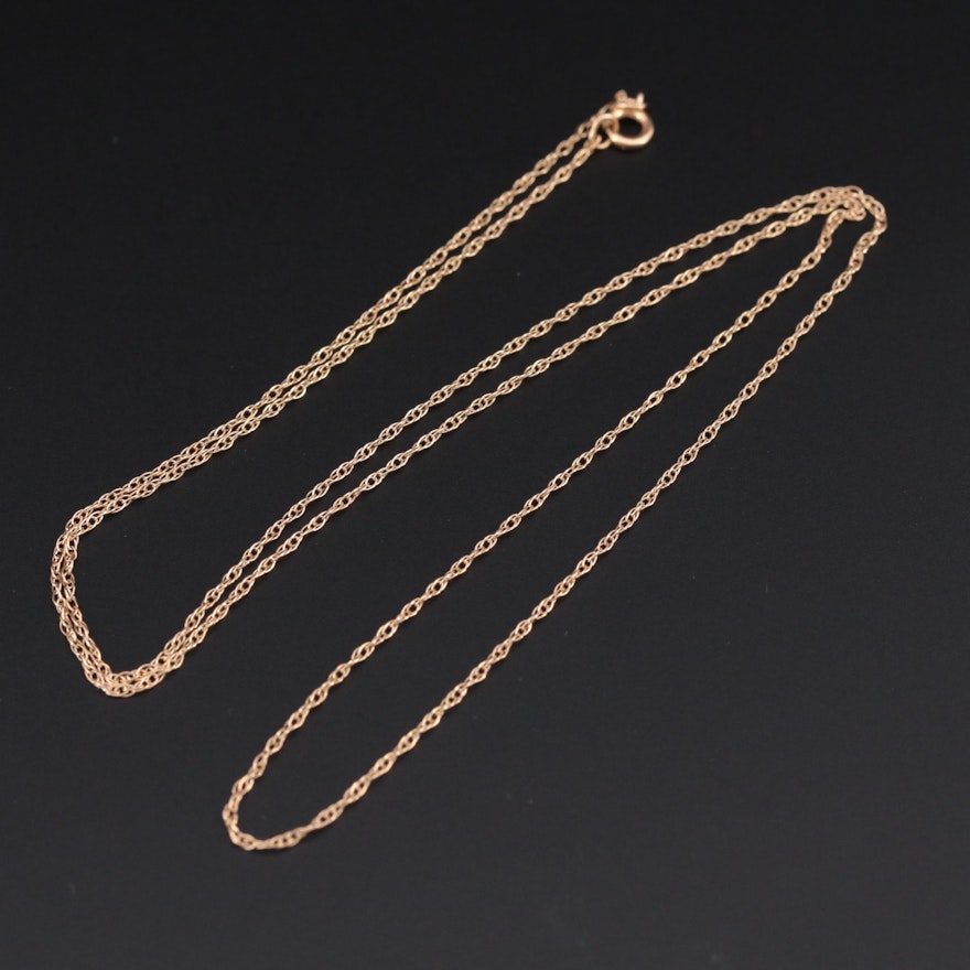 14K Yellow Gold Chain Necklace