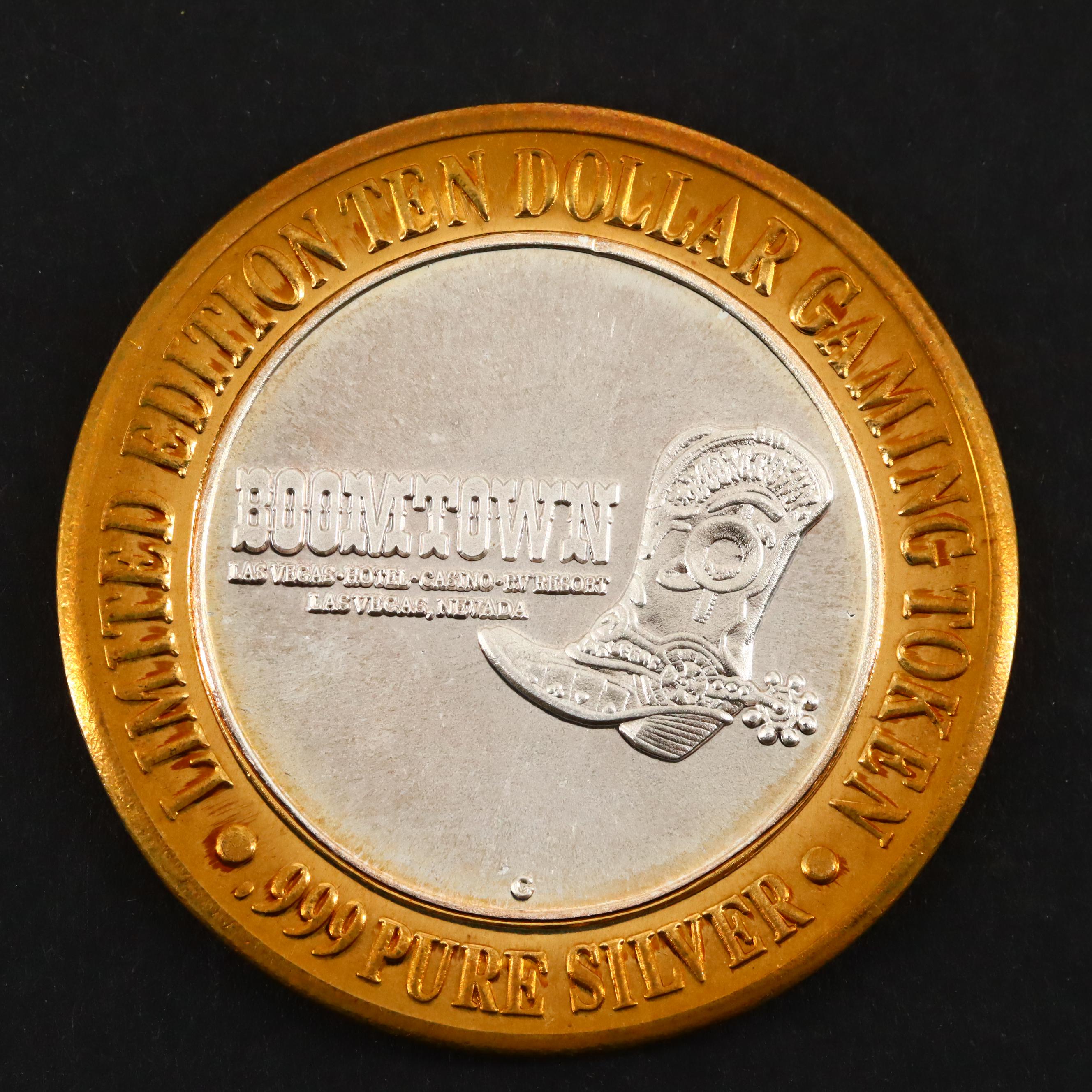 Limited Edition .999 Silver $10 Gaming Token from Boomtown Casino