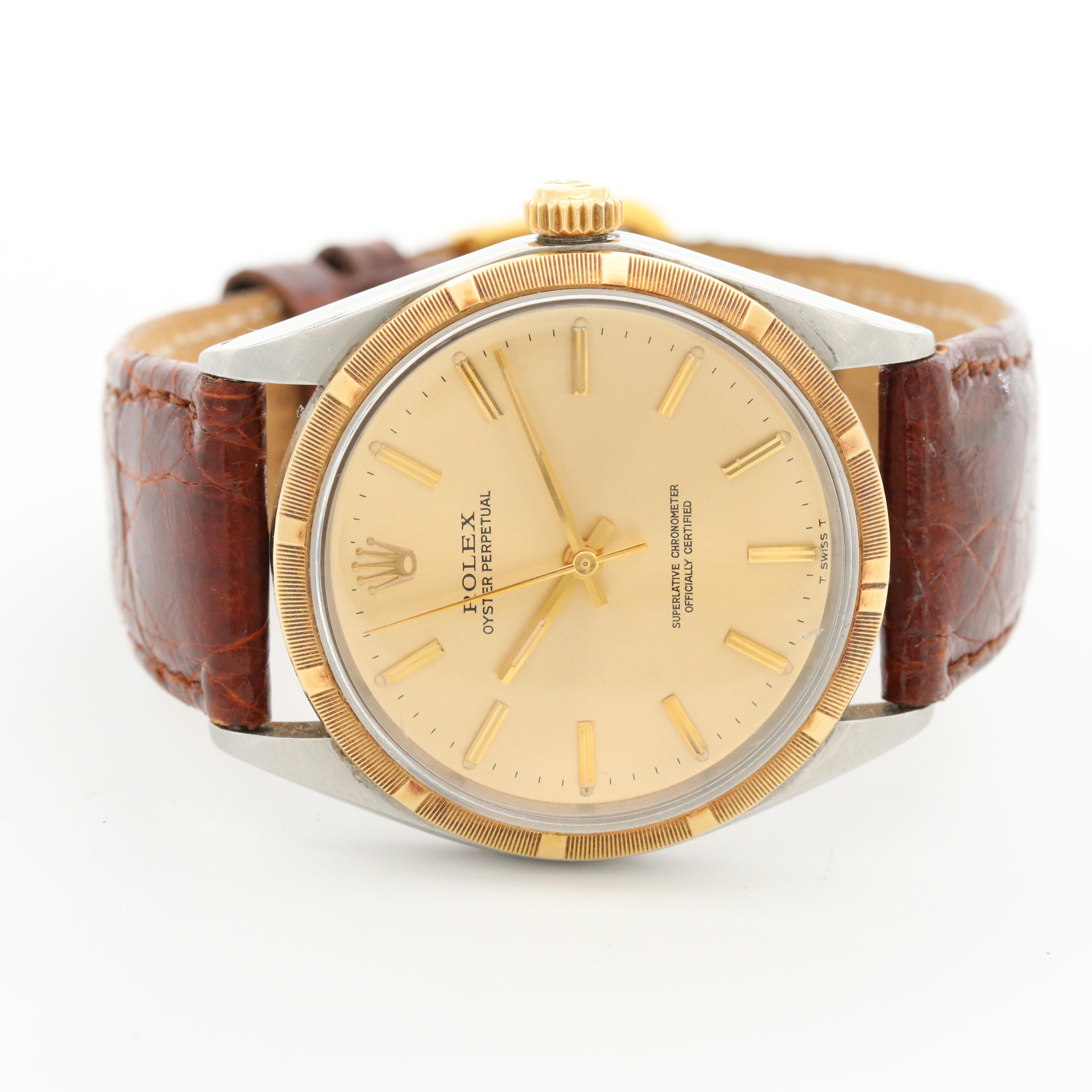 1968 Rolex Oyster Perpetual 14K Gold and Stainless Steel Watch