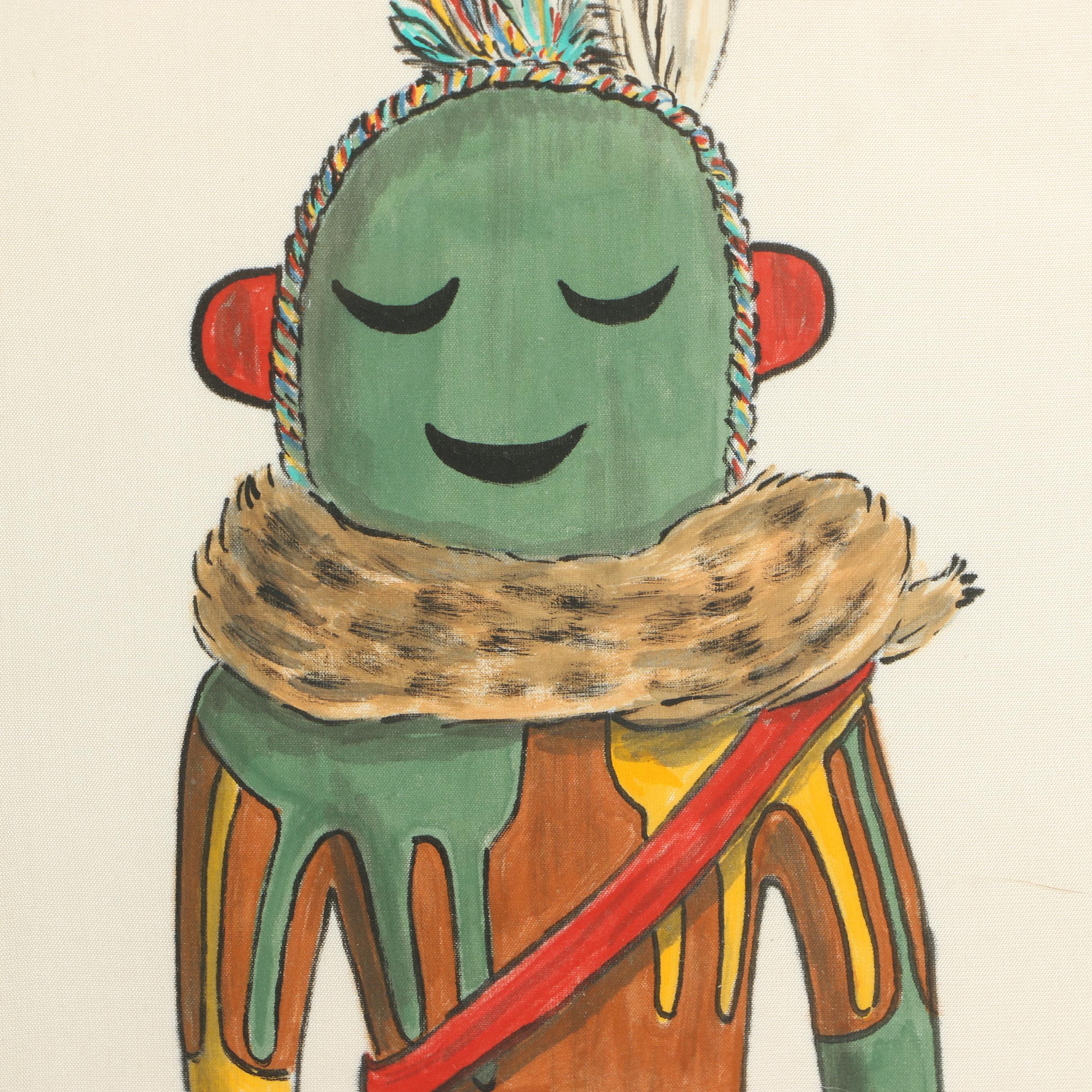 Elizabeth Roth Miller "Hopi Kachina Dolls" Acrylic Paintings