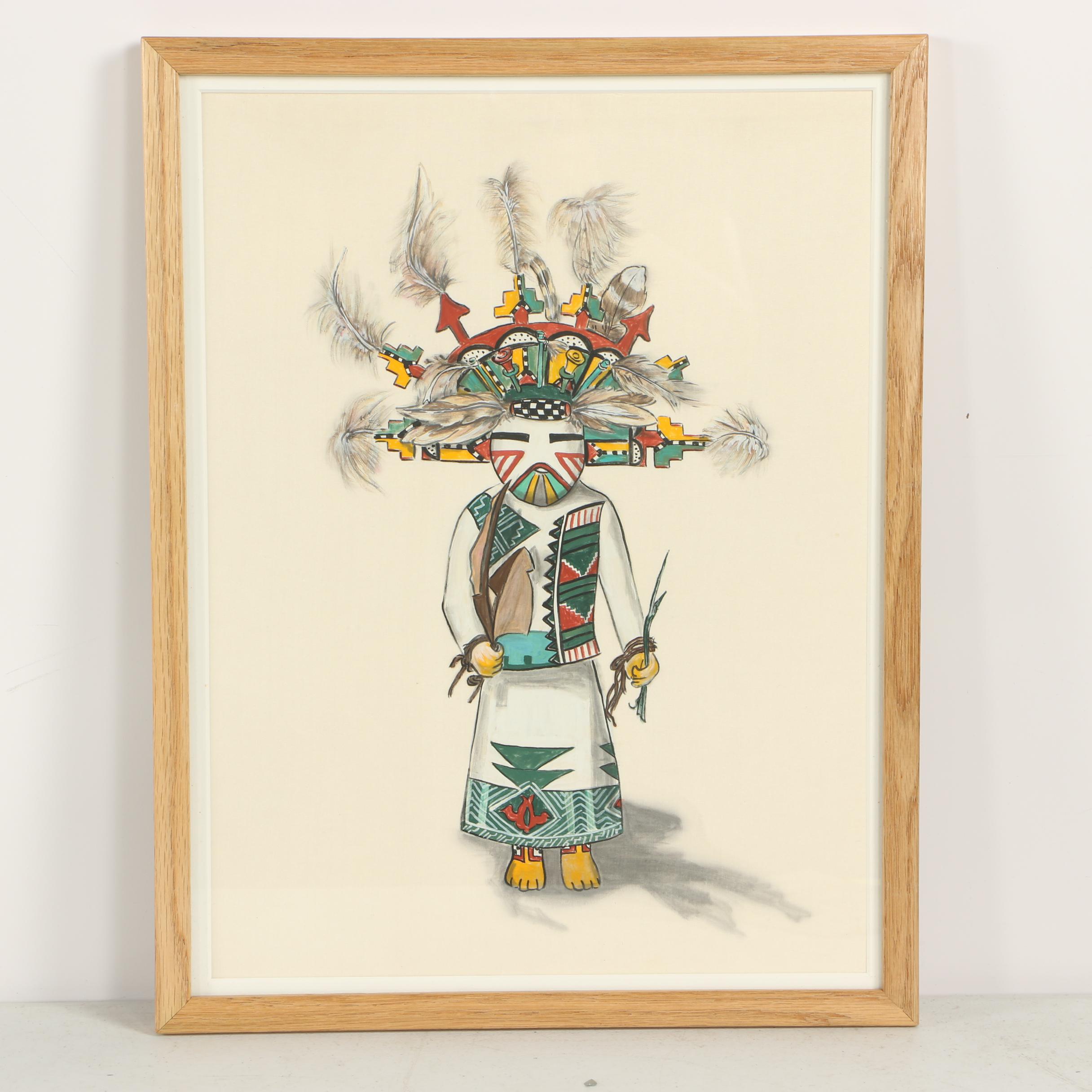 Elizabeth Roth Miller "Hopi Kachina Dolls" Acrylic Paintings