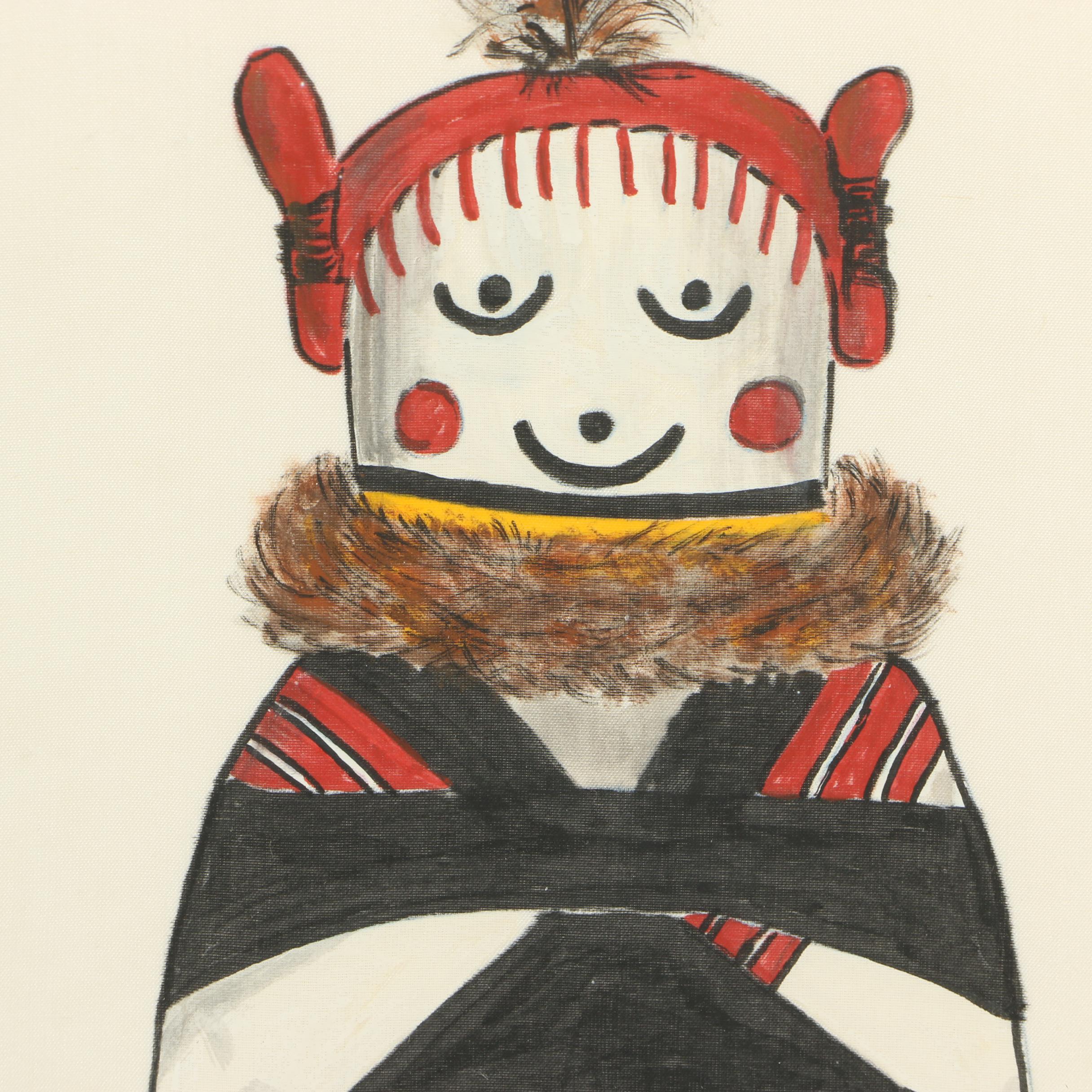 Elizabeth Roth Miller "Hopi Kachina Dolls" Acrylic Paintings