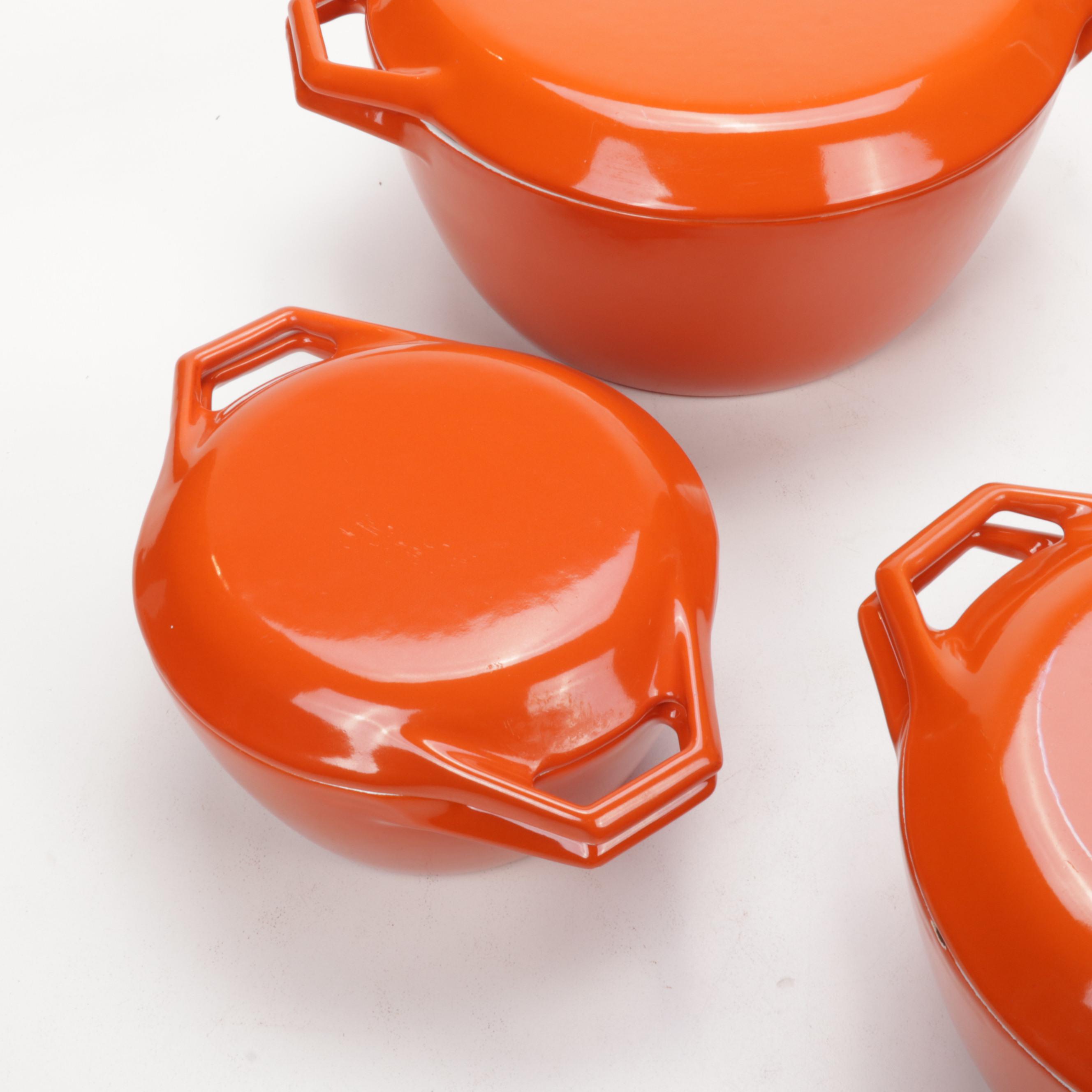 Copco Denmark Enameled Cast Iron Cookware and Steel Bowls, Mid Century