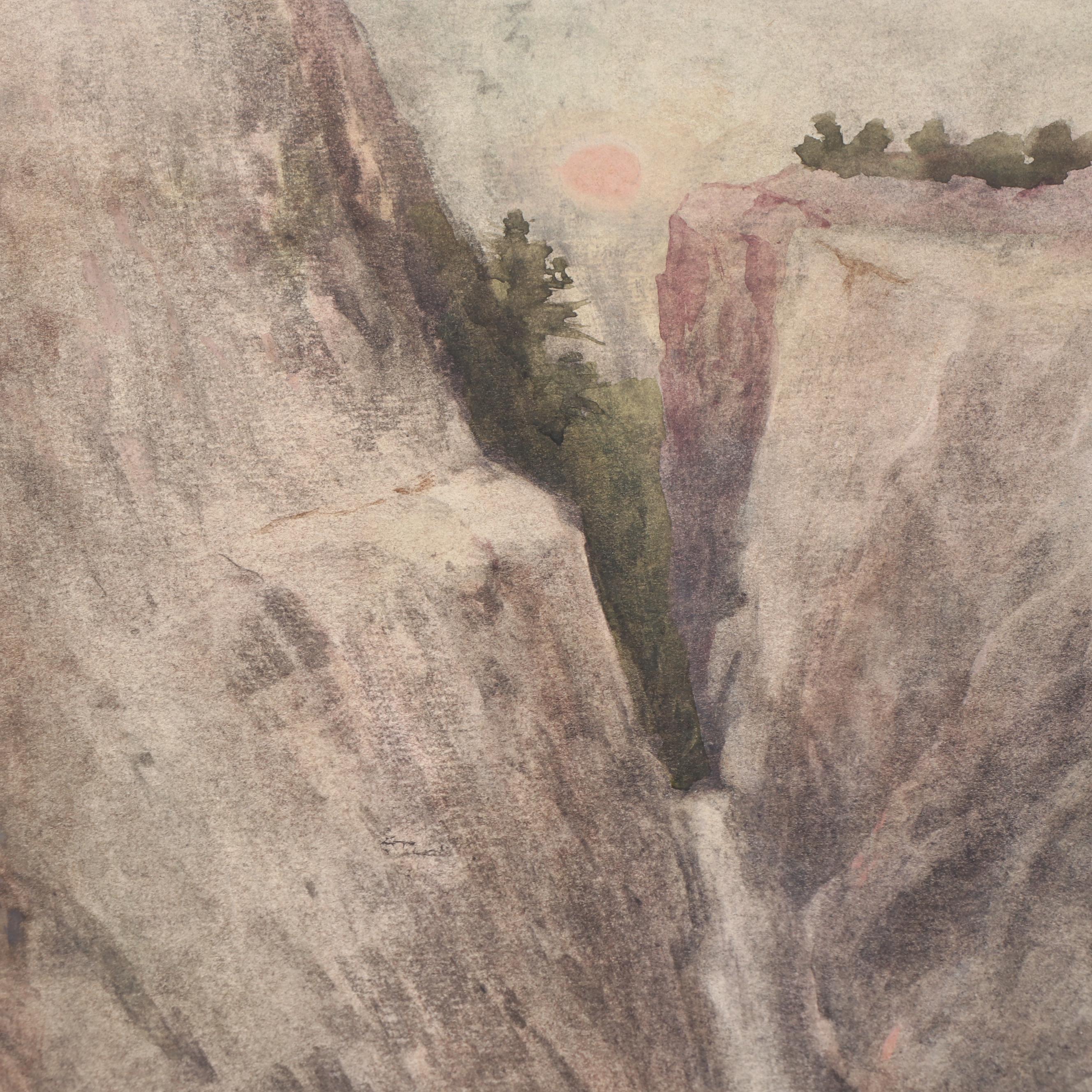 E. Landseer Harris 1899 Landscape Gouache Paintings